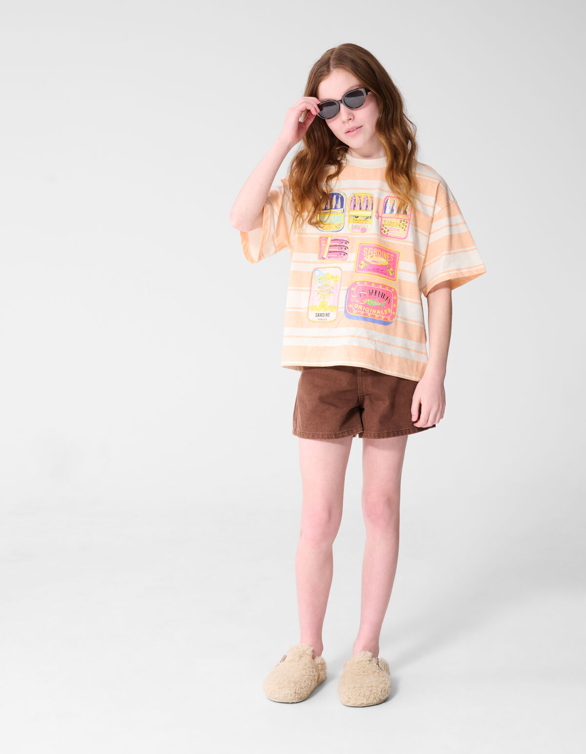 Striped Sardine T-shirt Lichtoranje SHOEBY GIRLS