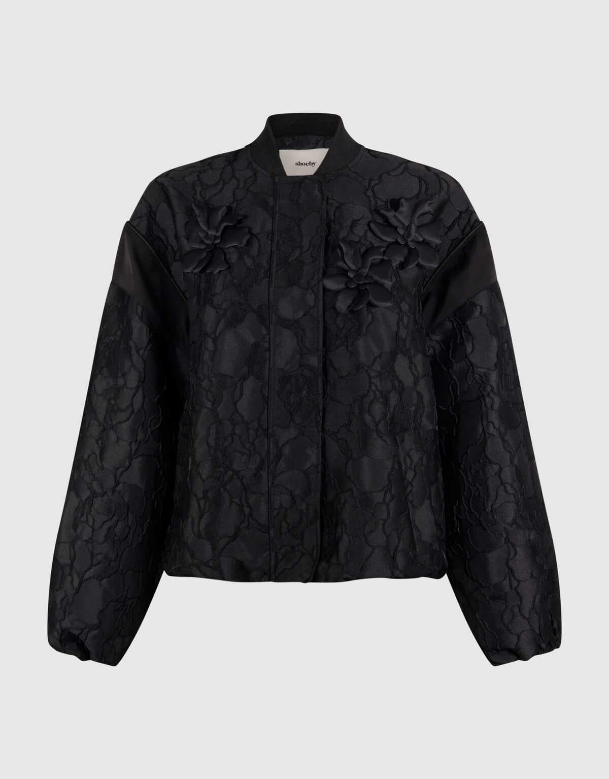 Flower Jacquard Bomber Zwart SHOEBY WOMEN