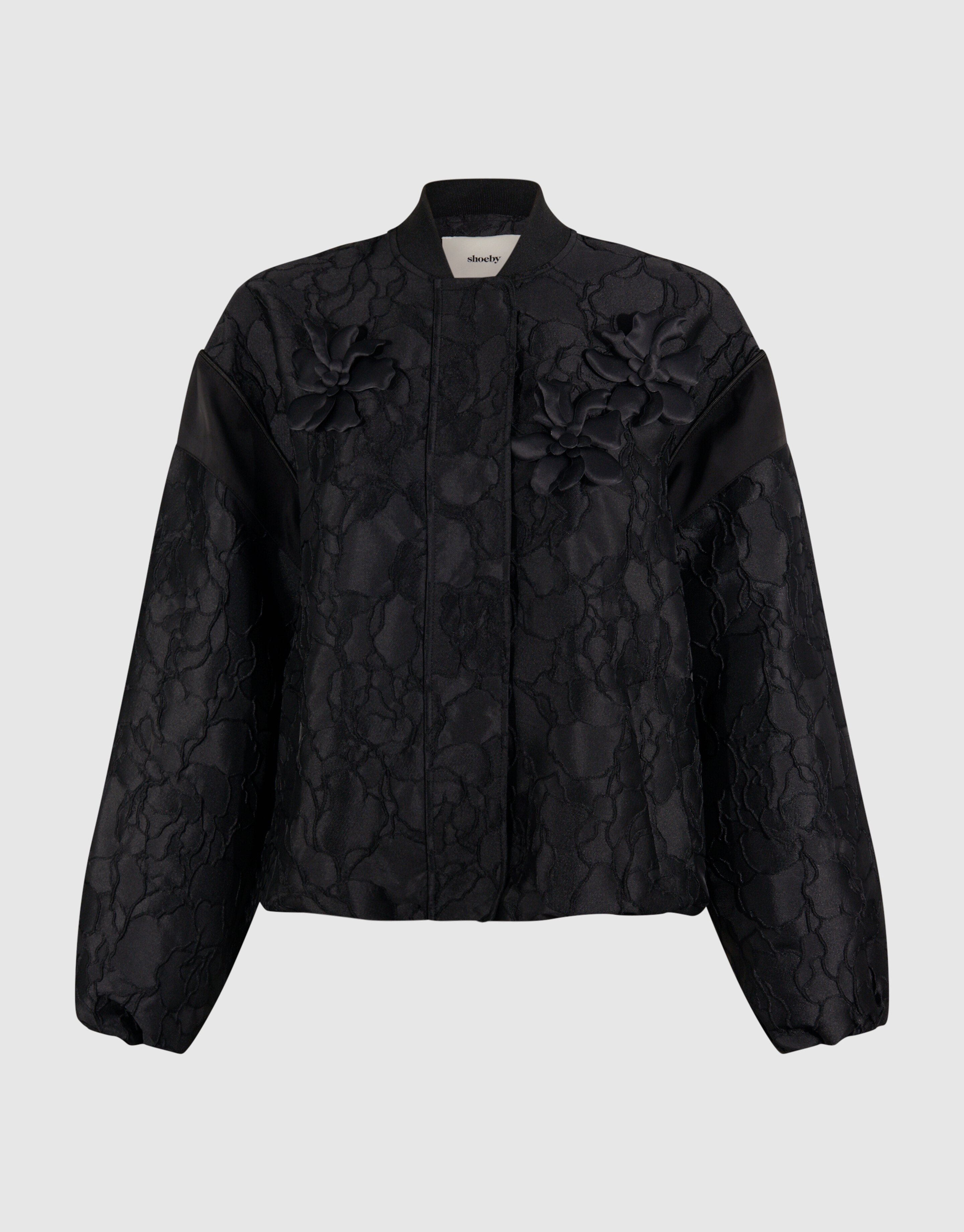 Flower Jacquard Bomber Zwart SHOEBY WOMEN