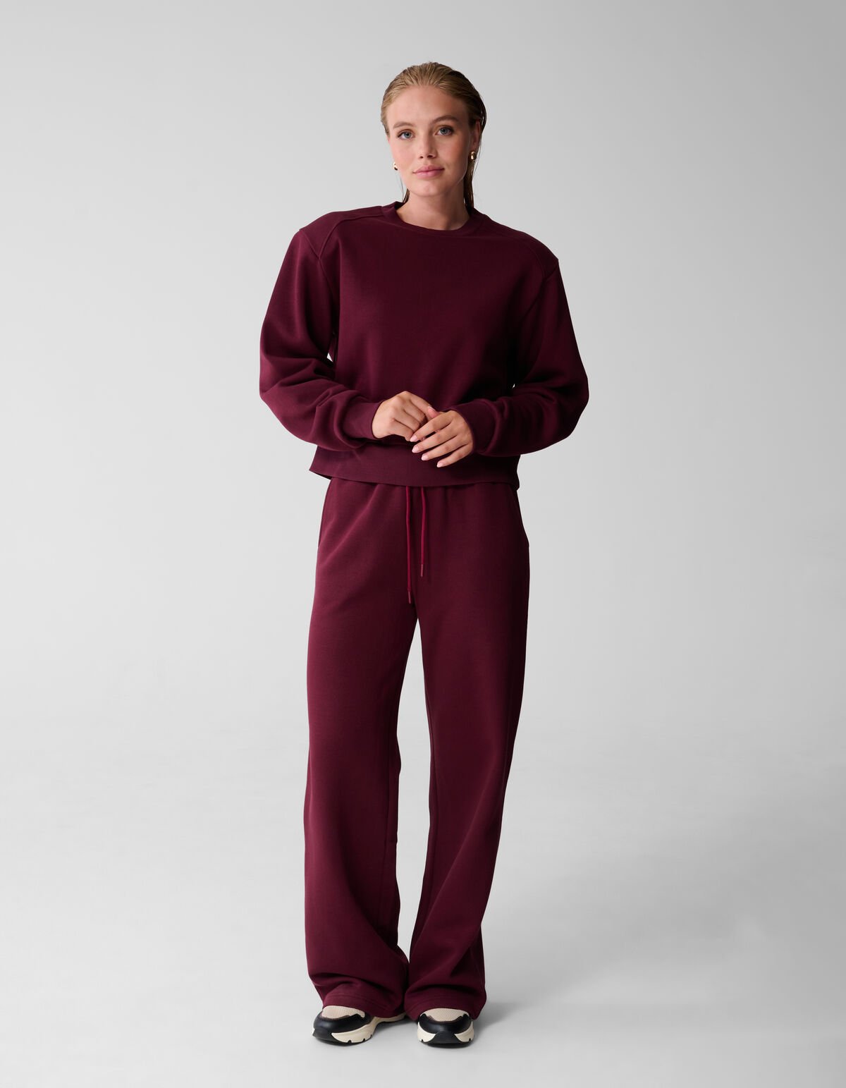 Big Shoulder Sweater Donkerrood SHOEBY WOMEN