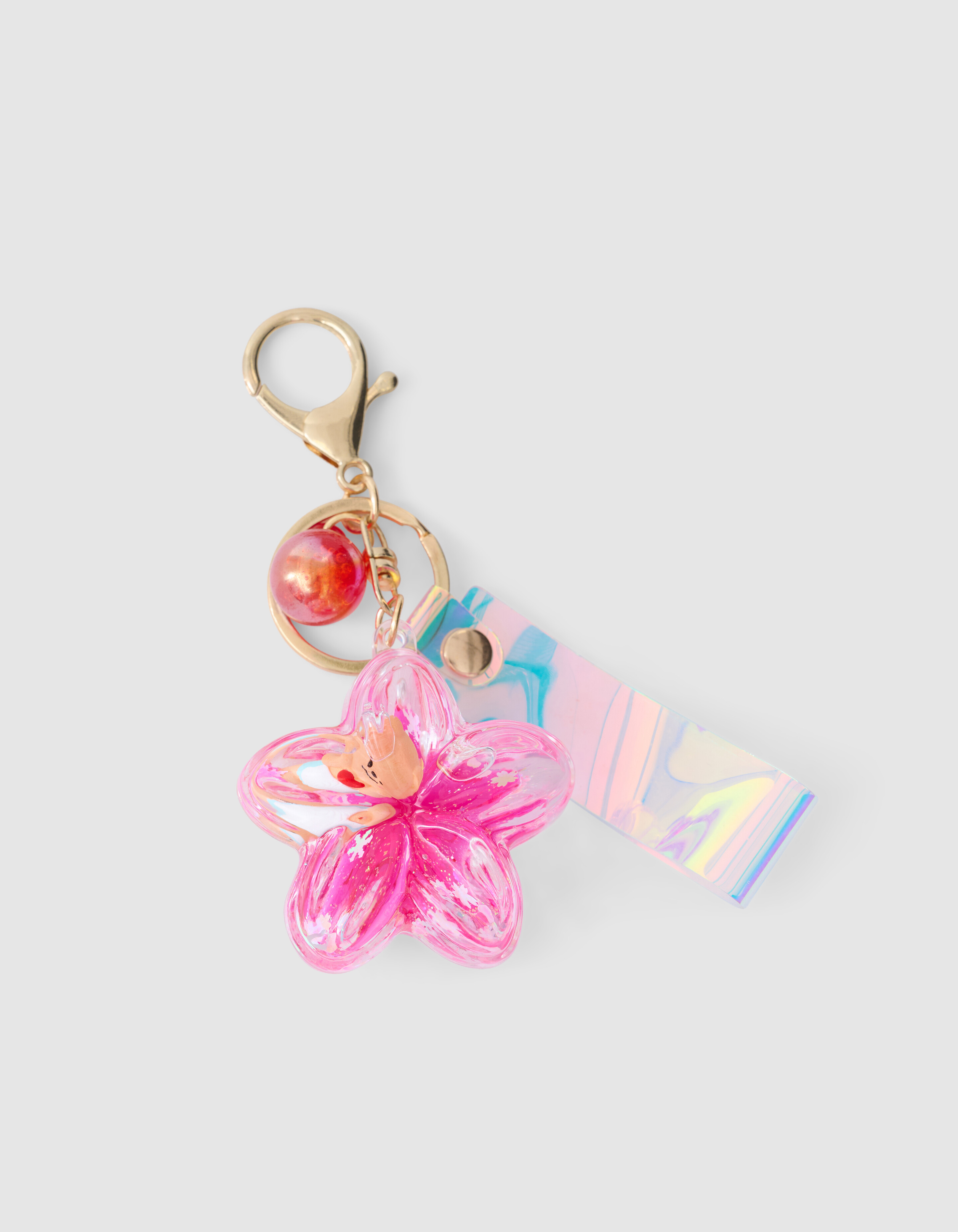 Bloem Sleutelhanger Donkerroze SHOEBY ACCESSOIRES