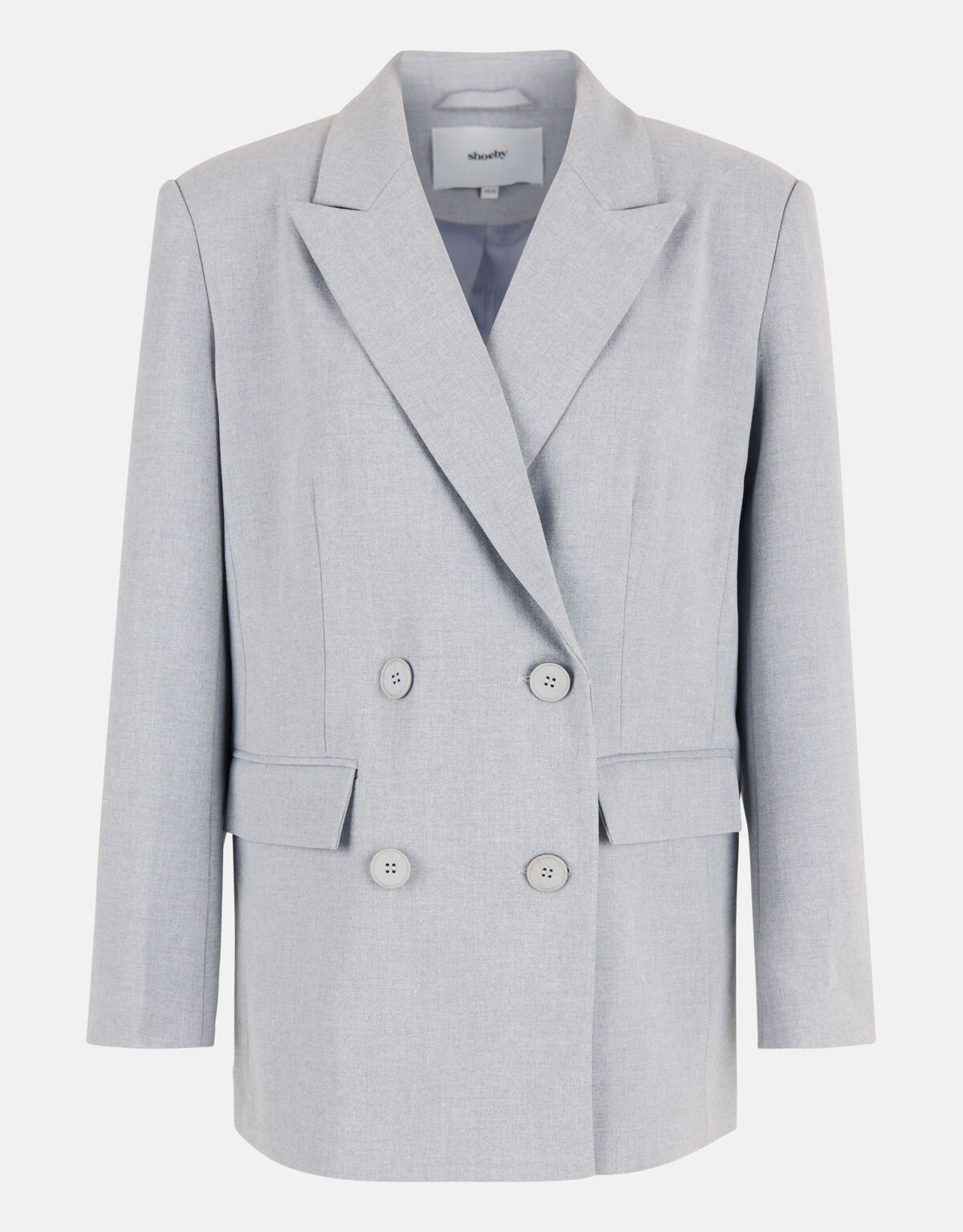 Oversized Geborduurde Blazer Lichtgrijs SHOEBY WOMEN