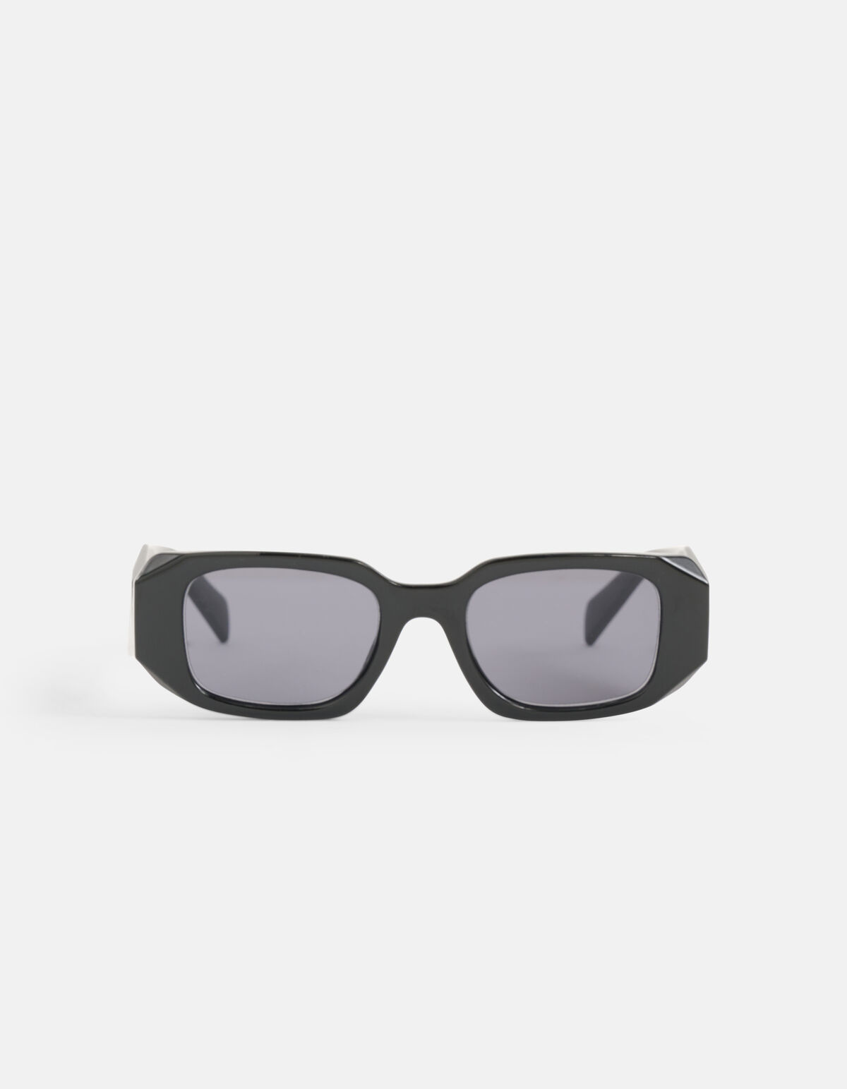 Wijde Rechthoekige Zonnebril Zwart SHOEBY ACCESSOIRES