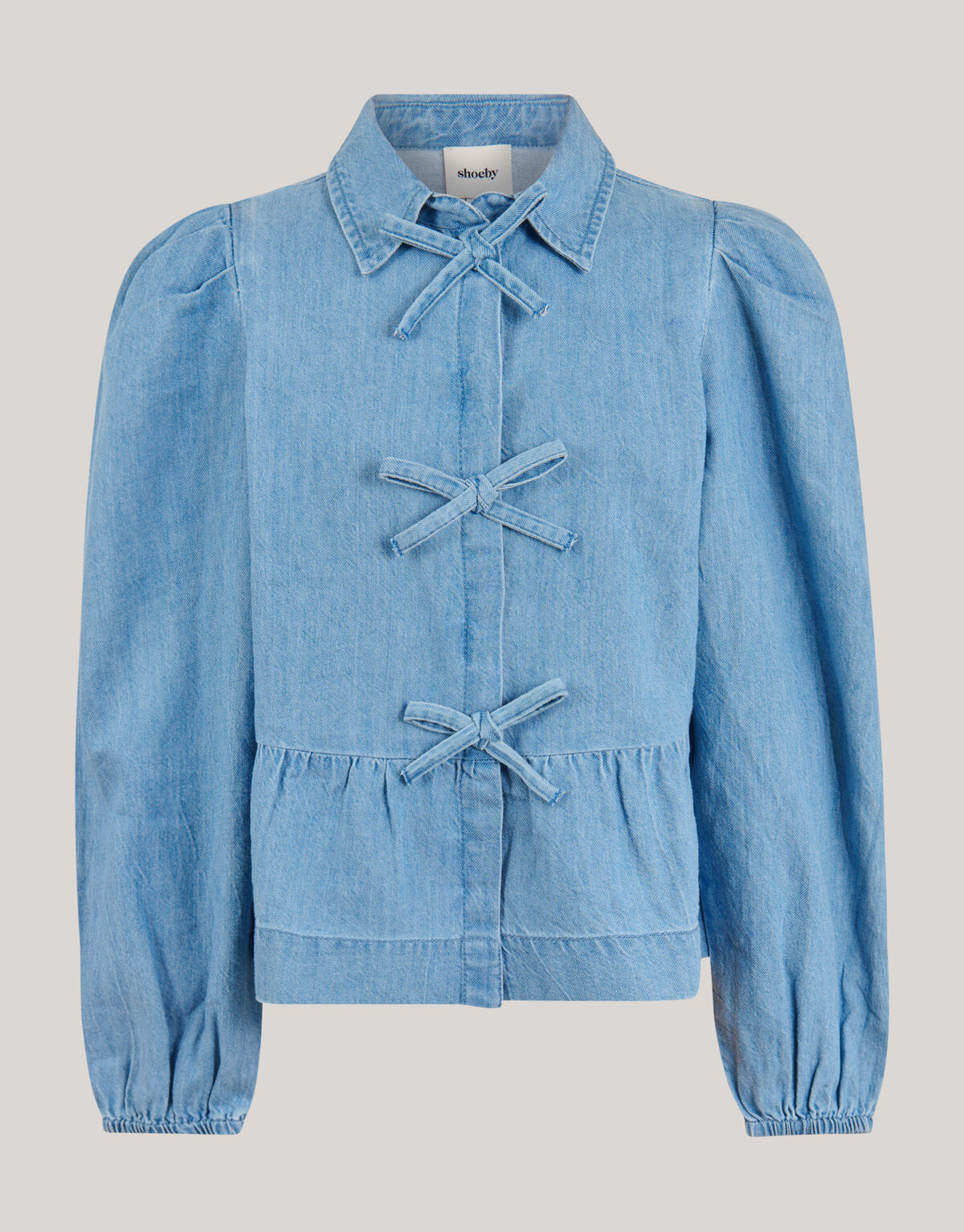 Denim Bow Blouse Blauw SHOEBY GIRLS
