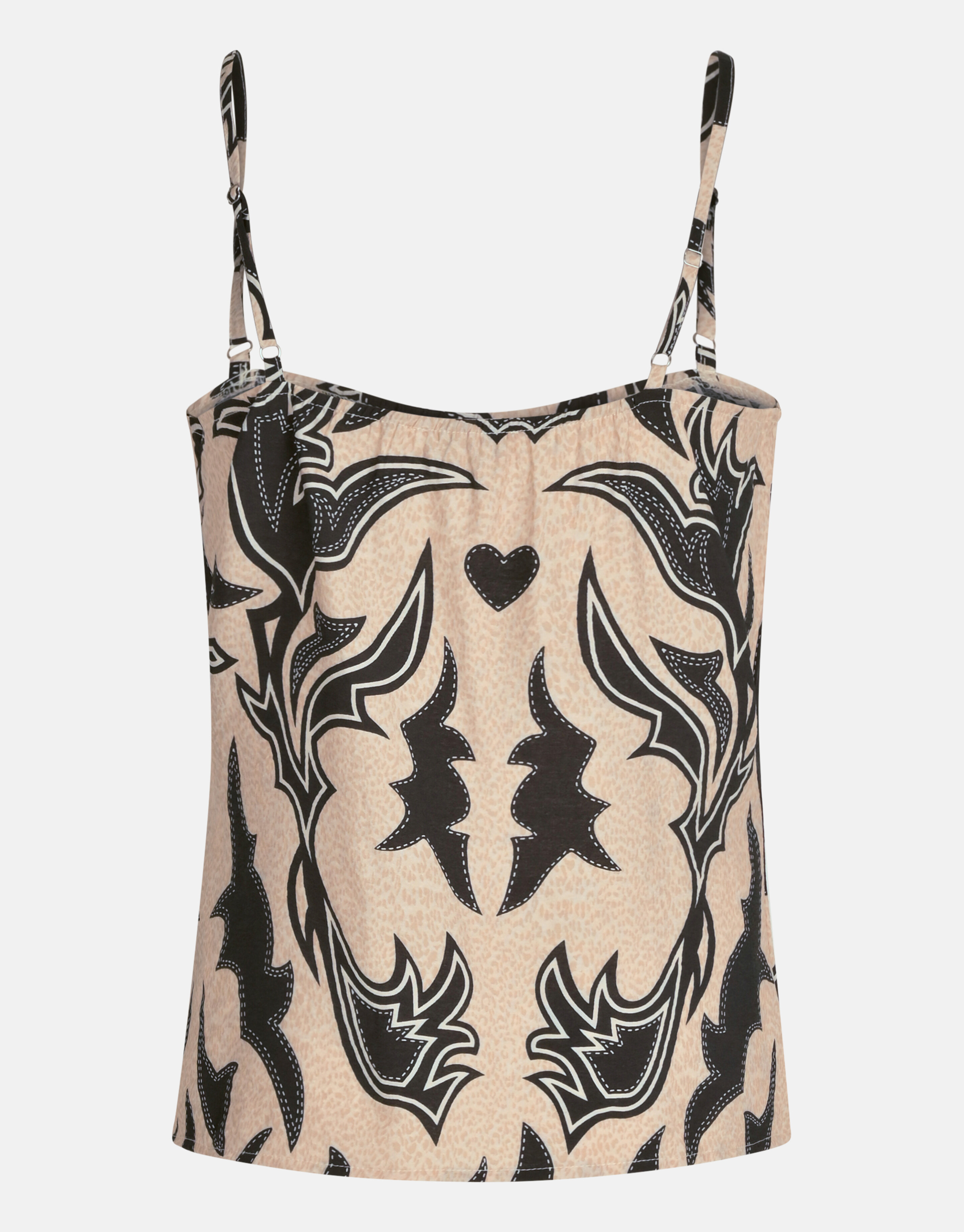 Artwork Singlet Zwart/Beige SHOEBY WOMEN