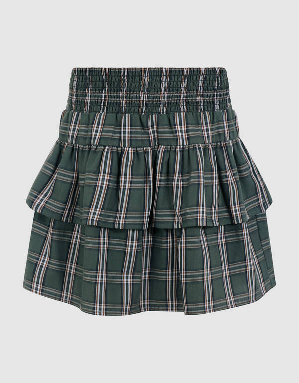 Check Ruffle Rok Groen SHOEBY GIRLS