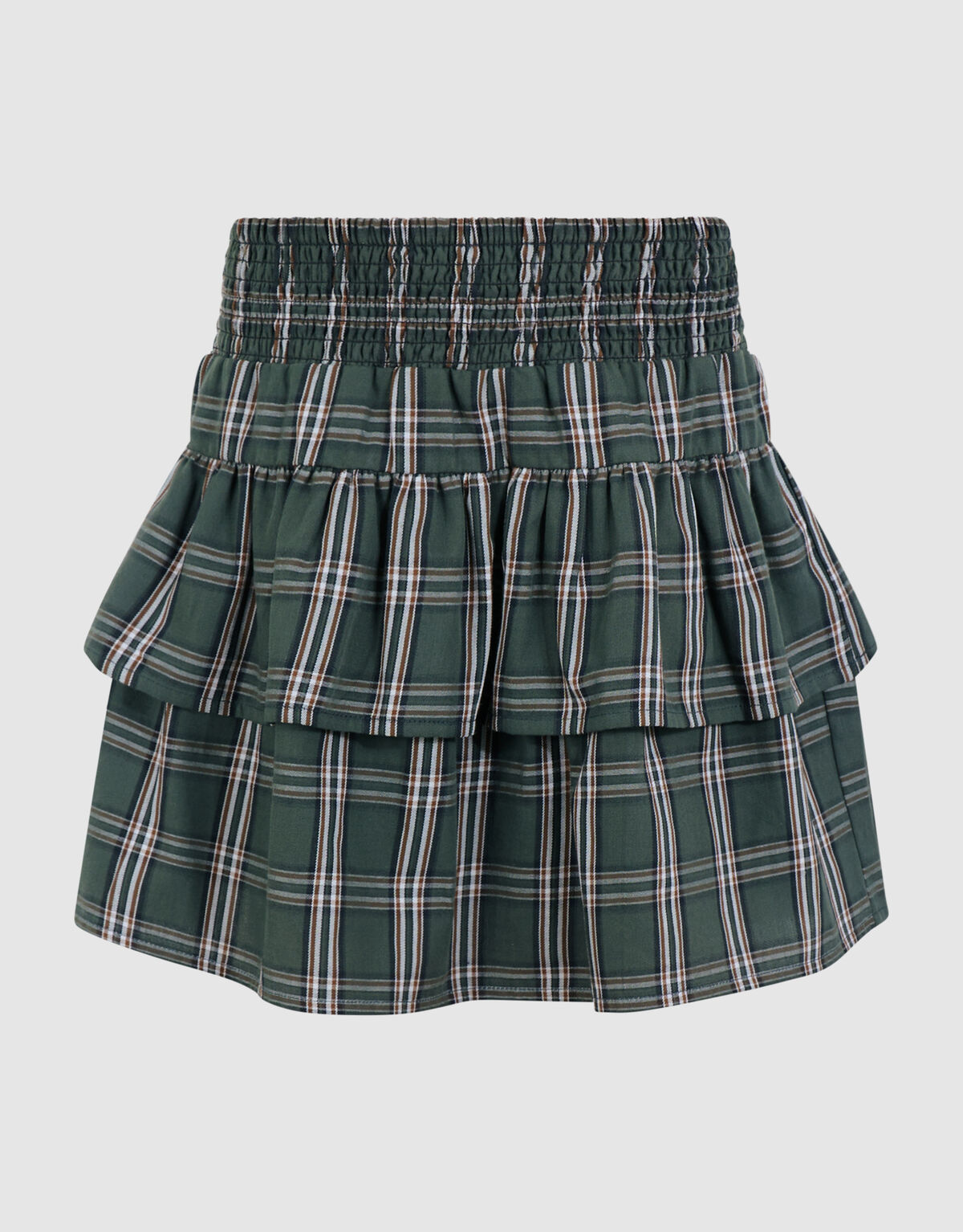 Check Ruffle Rok Groen SHOEBY GIRLS