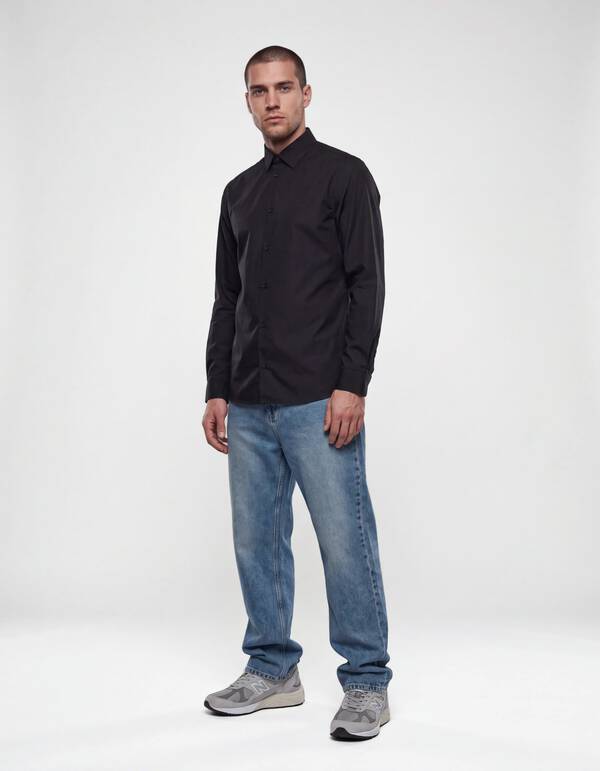 Basis Overhemd Zwart SHOEBY MEN