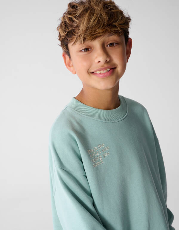 Oversized Artwork Sweater Lichtgroen SHOEBY BOYS