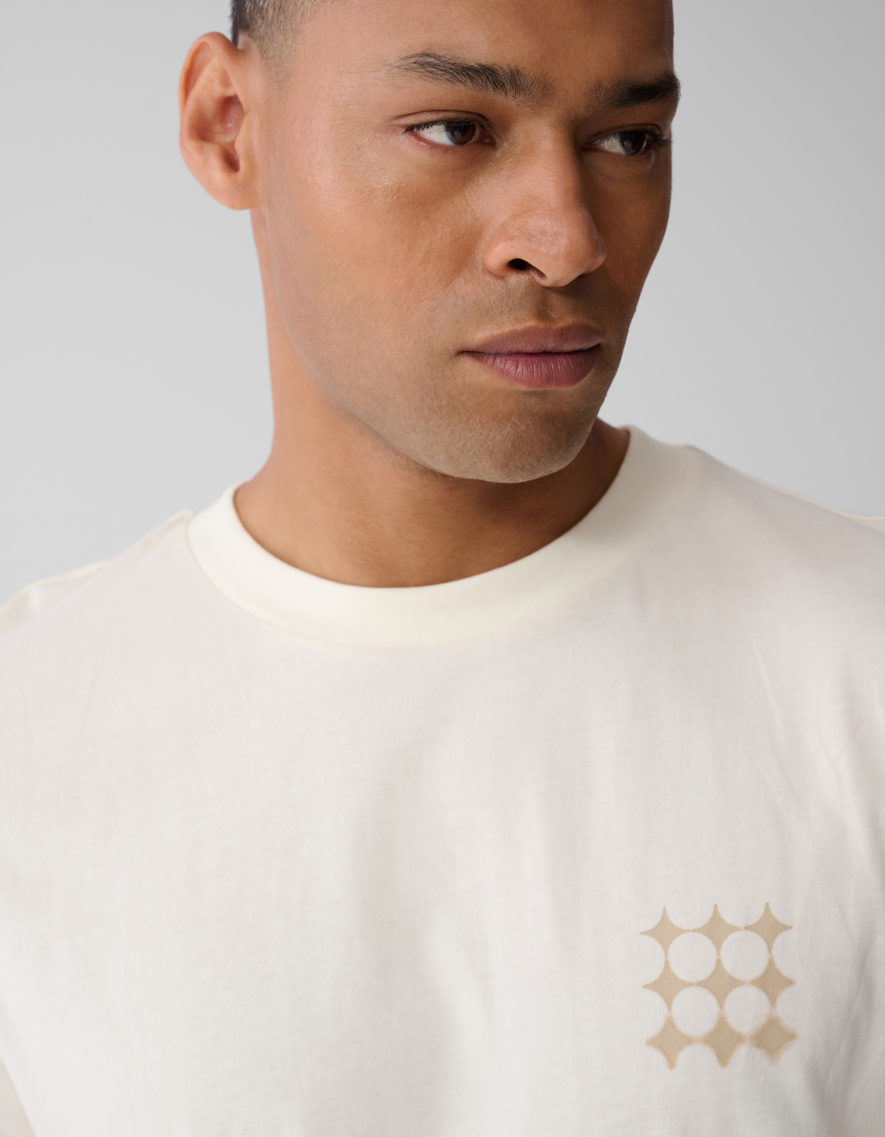 Multi Sparkle Logo T-shirt Gebroken Wit SHOEBY MEN