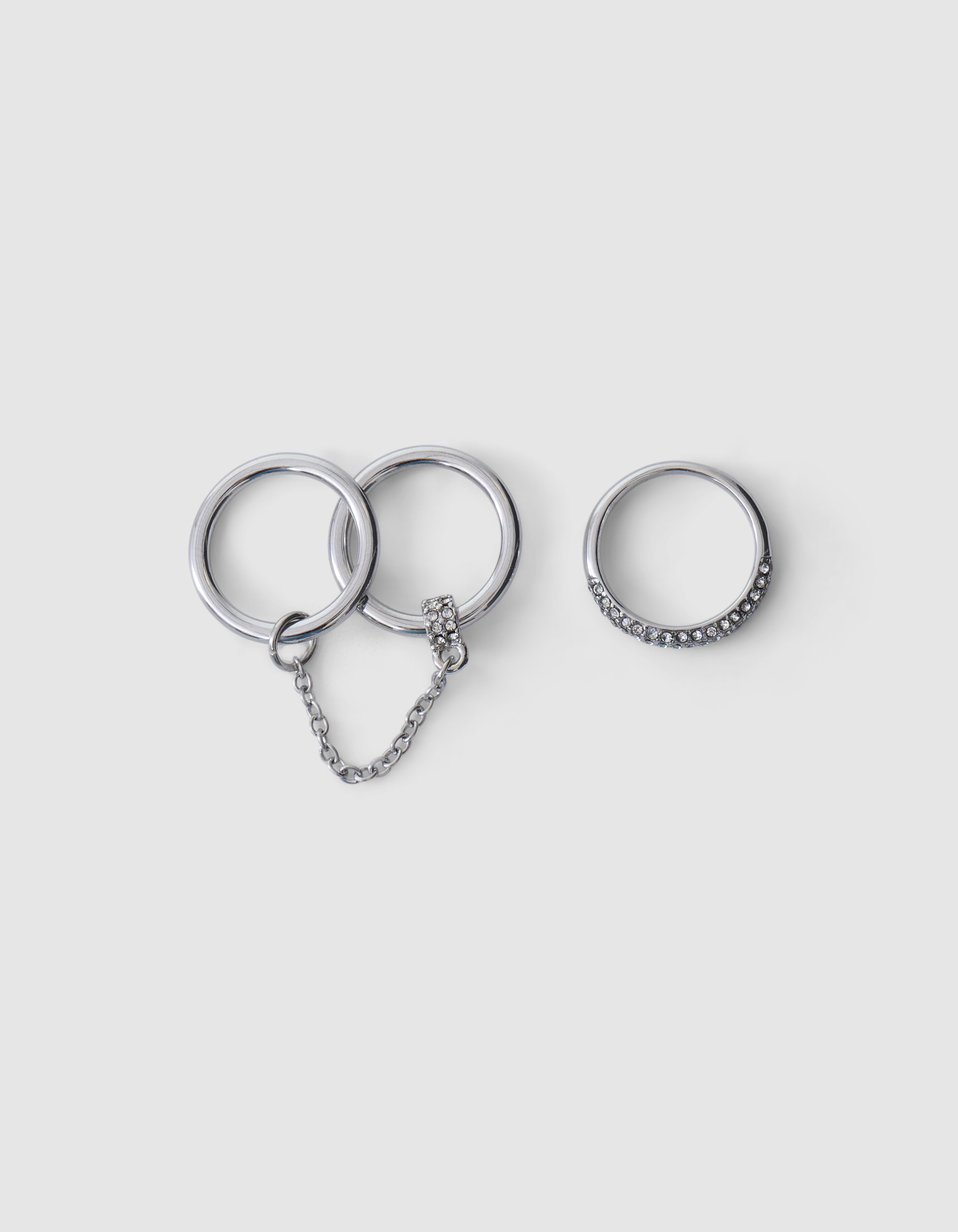 Stack Strass Ringen Set Zilver SHOEBY ACCESSOIRES