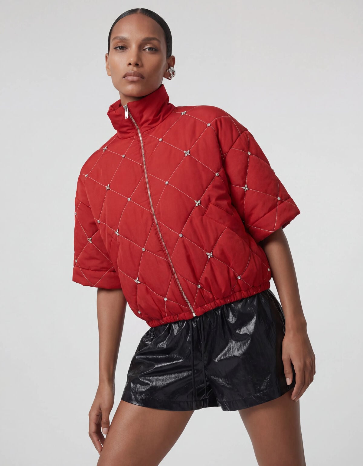 Quilted Strass Bomber Jack Rood SHOEBY WOMEN
