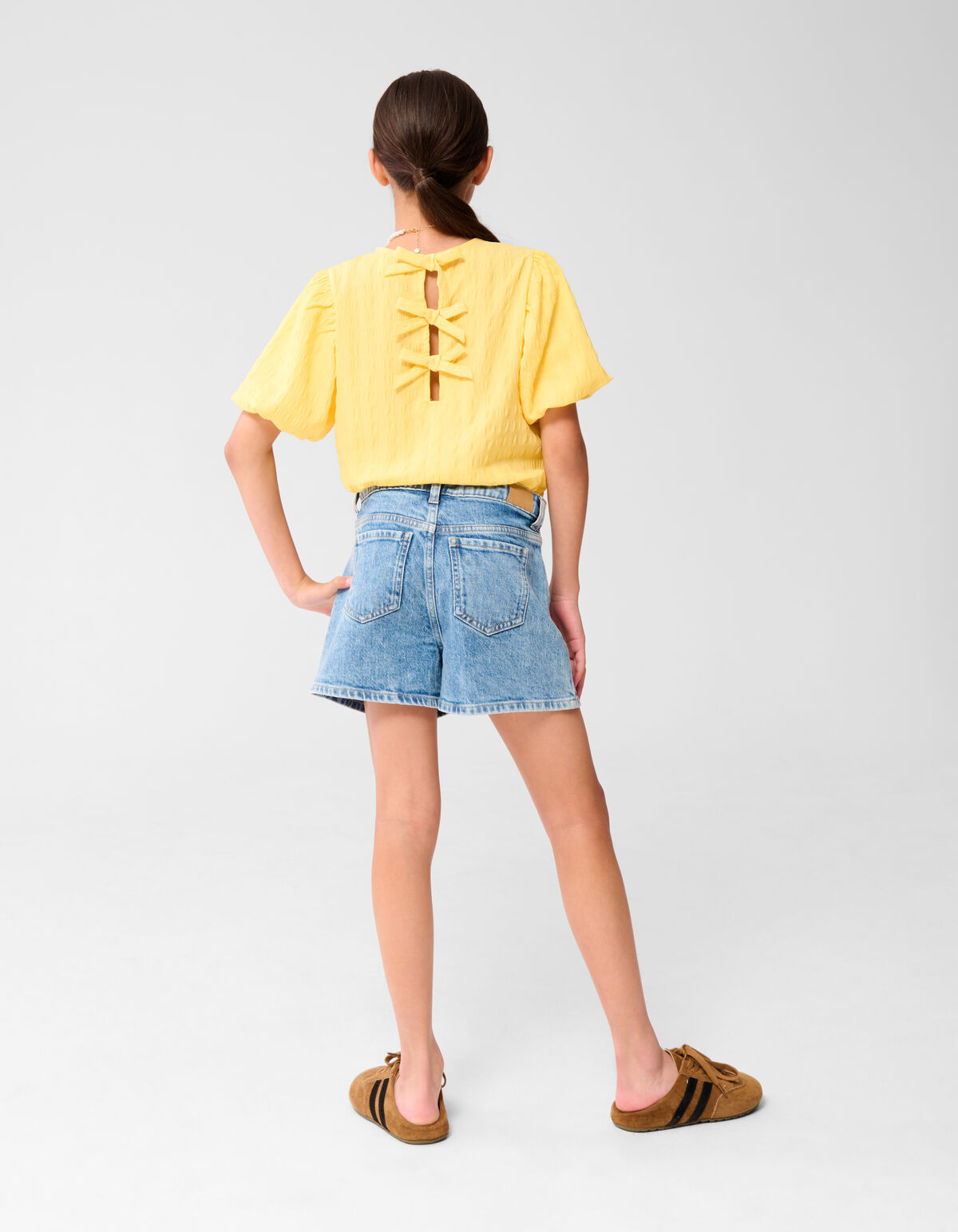 Crinkle Strik Top Lichtgeel SHOEBY GIRLS