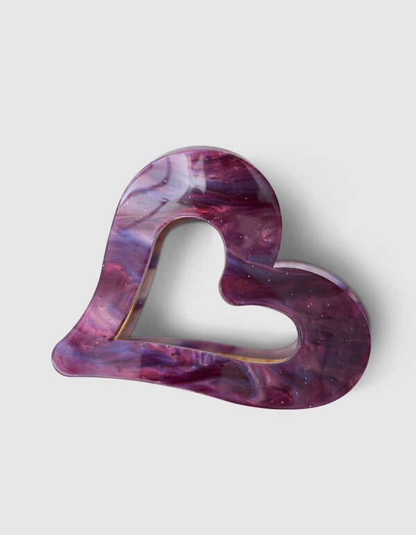 Heart Haarclip Paars SHOEBY ACCESSOIRES