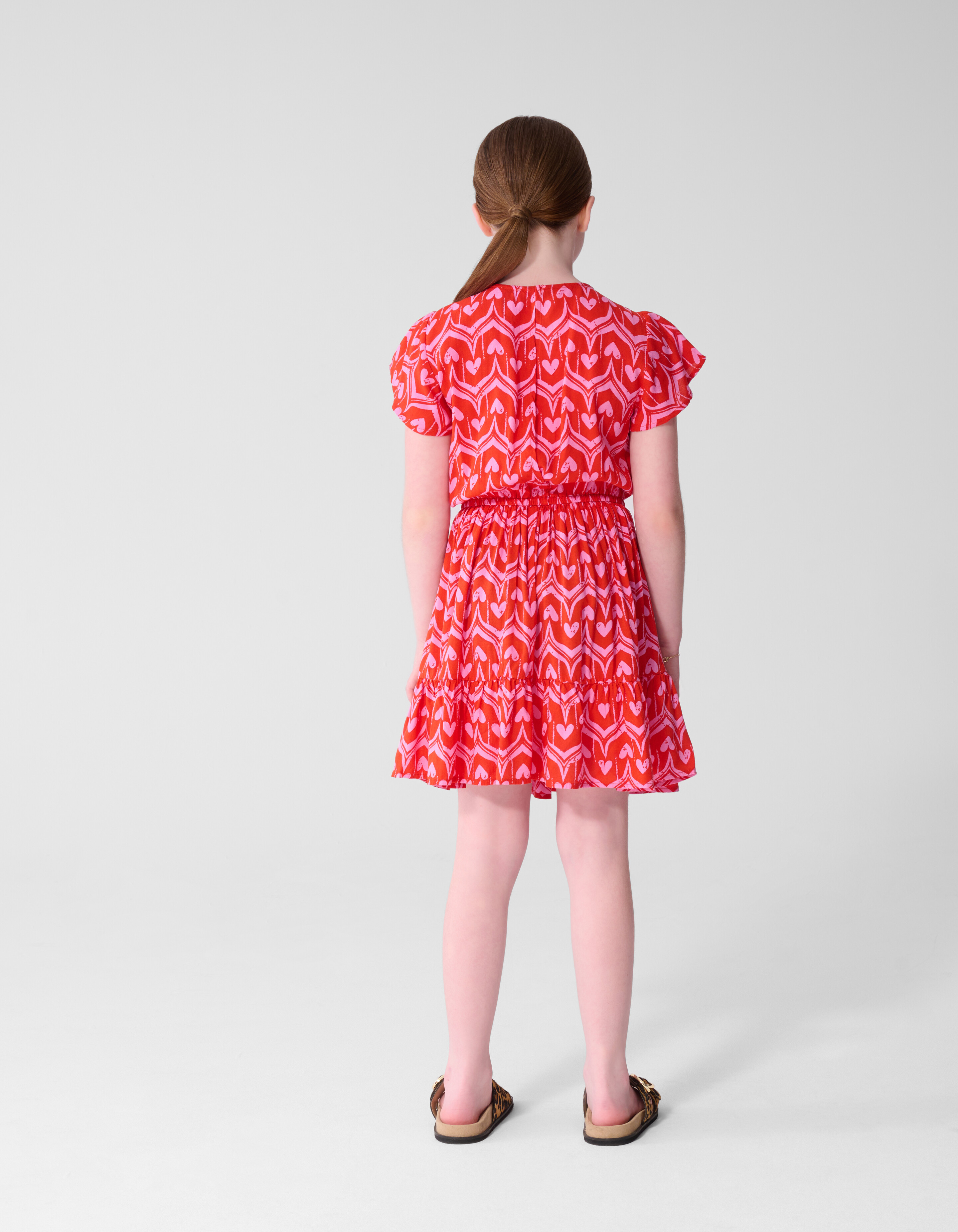 Heart Print Mini Jurk Roze SHOEBY GIRLS