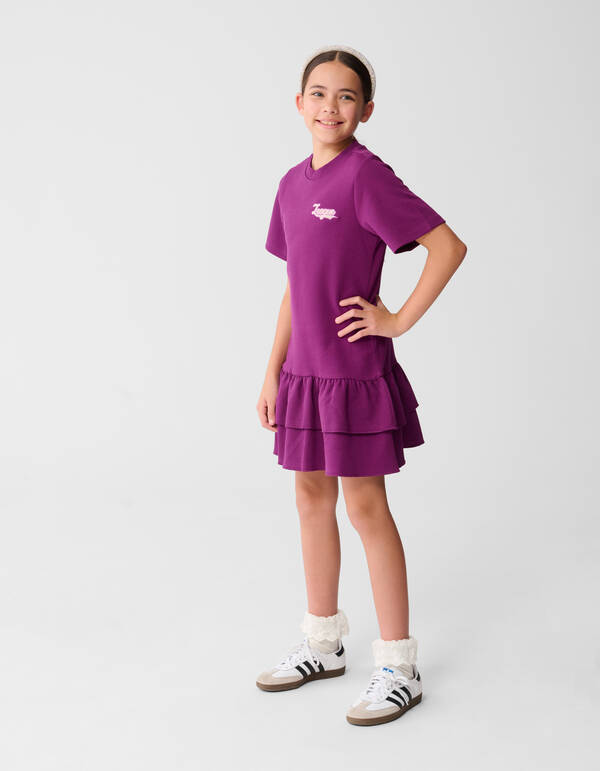 Ruffle Mini Jurk Paars SHOEBY GIRLS