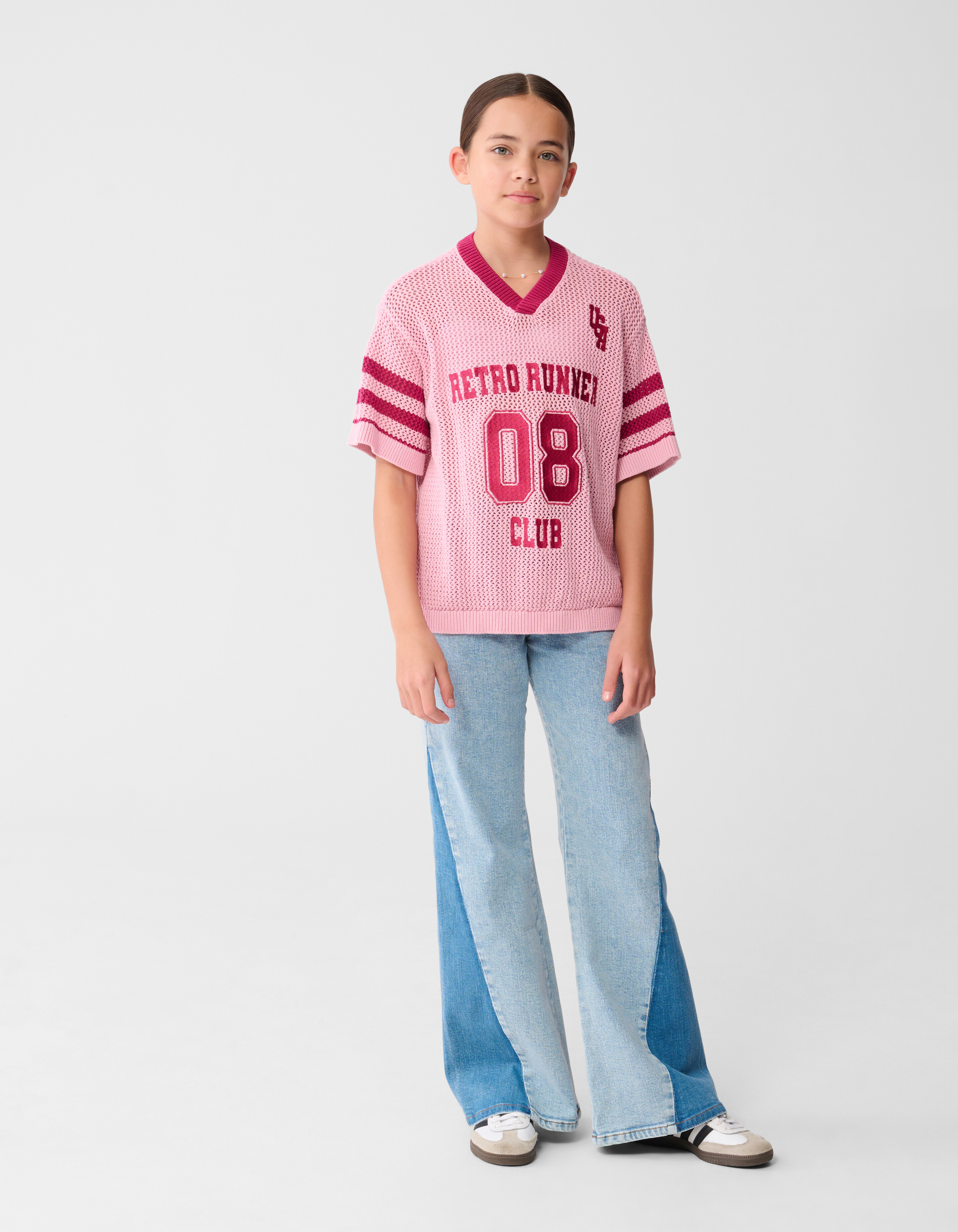 Two Tone Flared Fit Jeans Bleached SHOEBY GIRLS