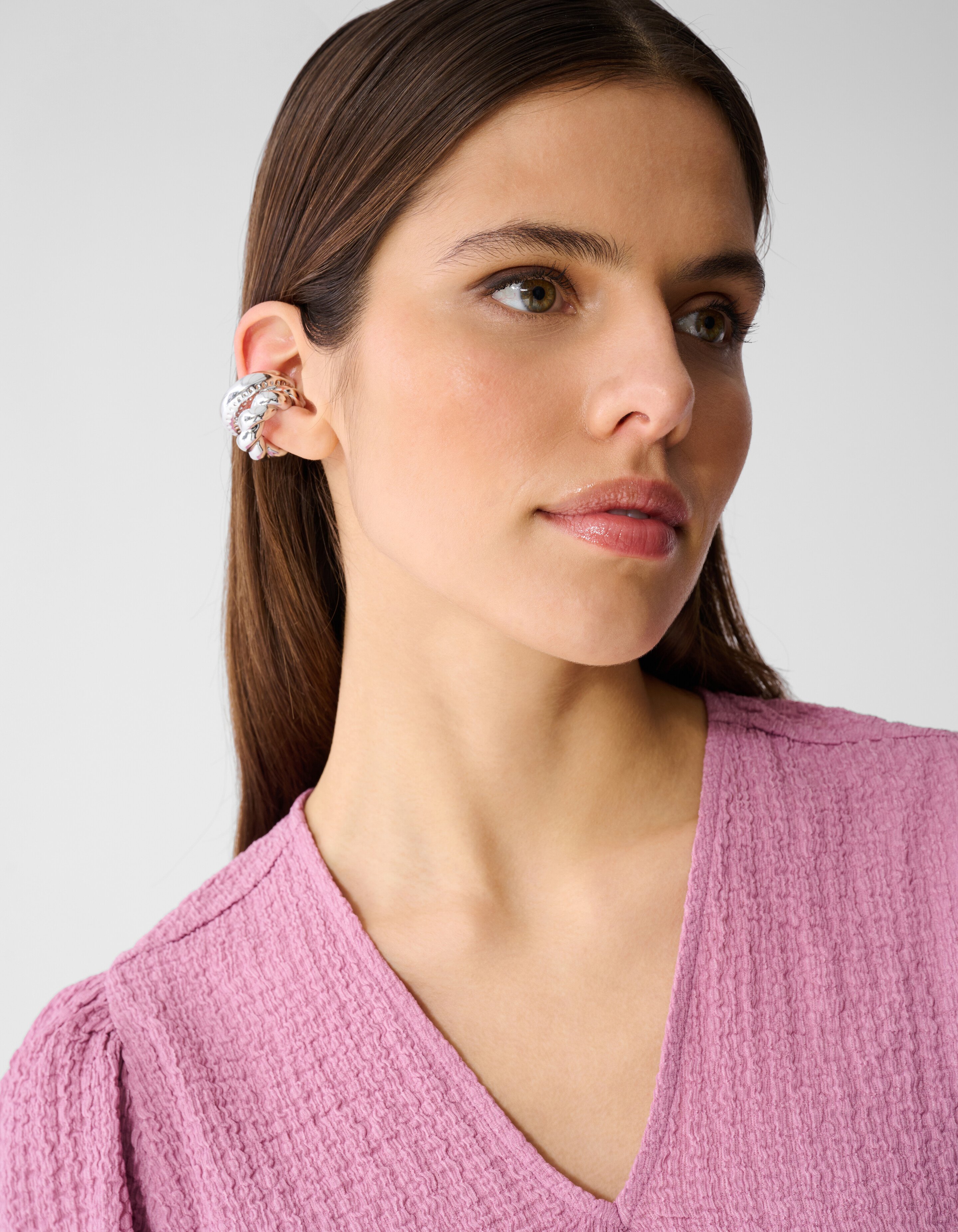 Crinkle V-Hals Top Roze SHOEBY WOMEN