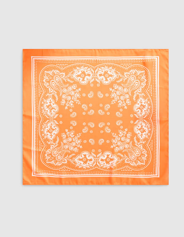 Satijnen Paisley Sjaal Oranje SHOEBY ACCESSOIRES