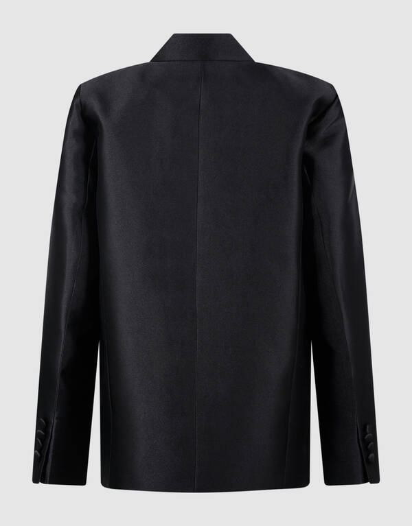 Oversized Satijn Twill Blazer Zwart SHOEBY WOMEN