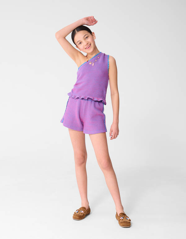 Gebreide Short Roze/Blauw SHOEBY GIRLS