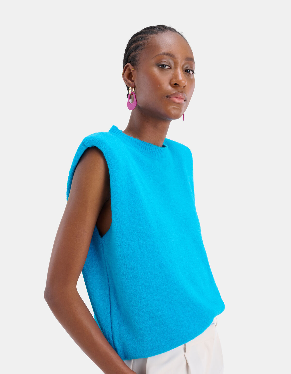 Sleeveless Colour Knit Top EKSEPT