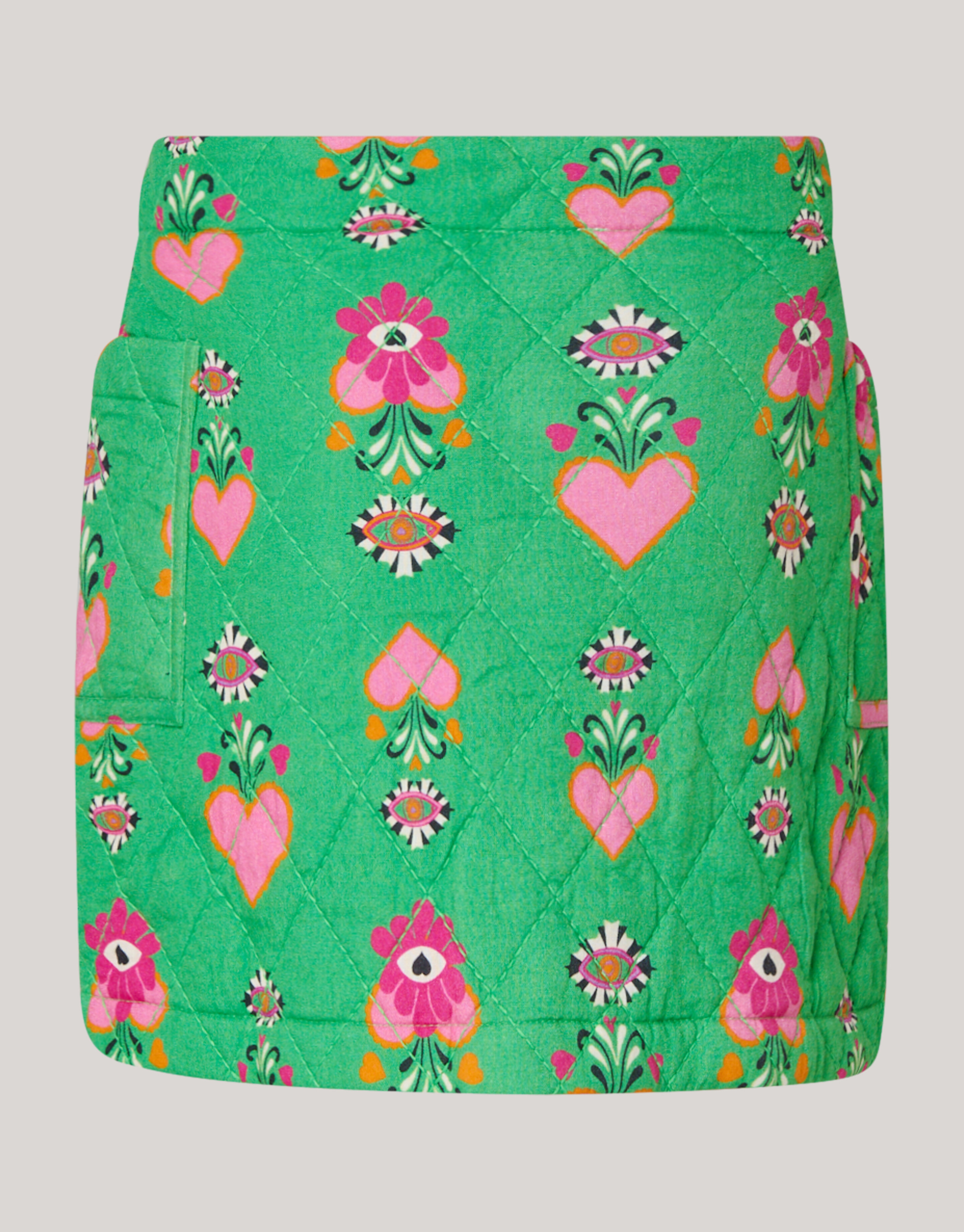 Quilted Mini Rok Groen SHOEBY GIRLS