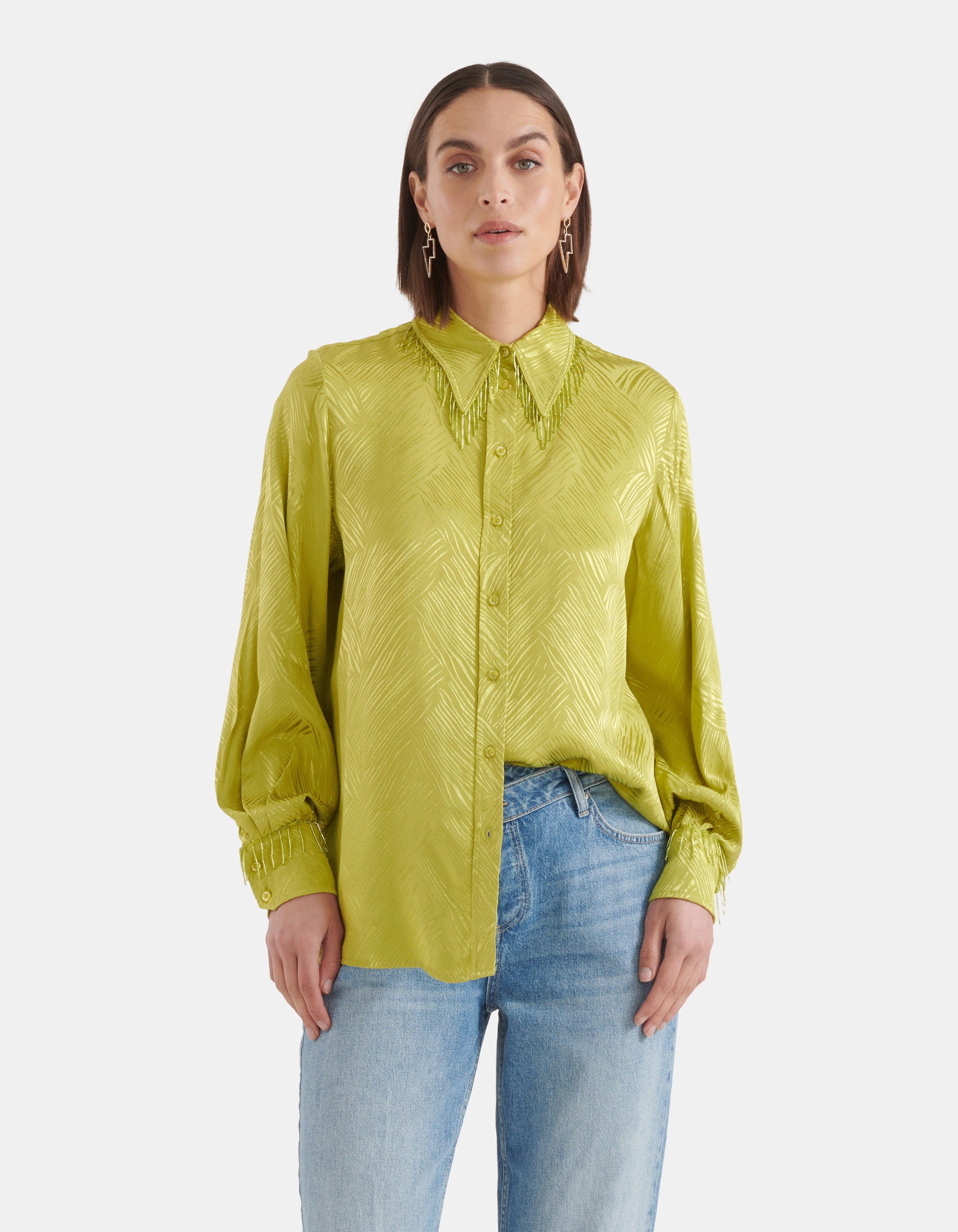 Fringe Blouse Limoengroen SHOEBY WOMEN