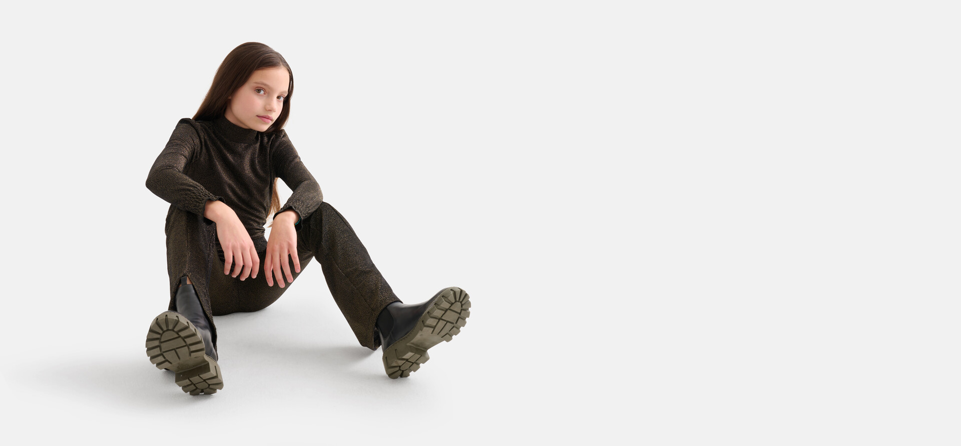 Glitter Flared Broek Goud SHOEBY GIRLS