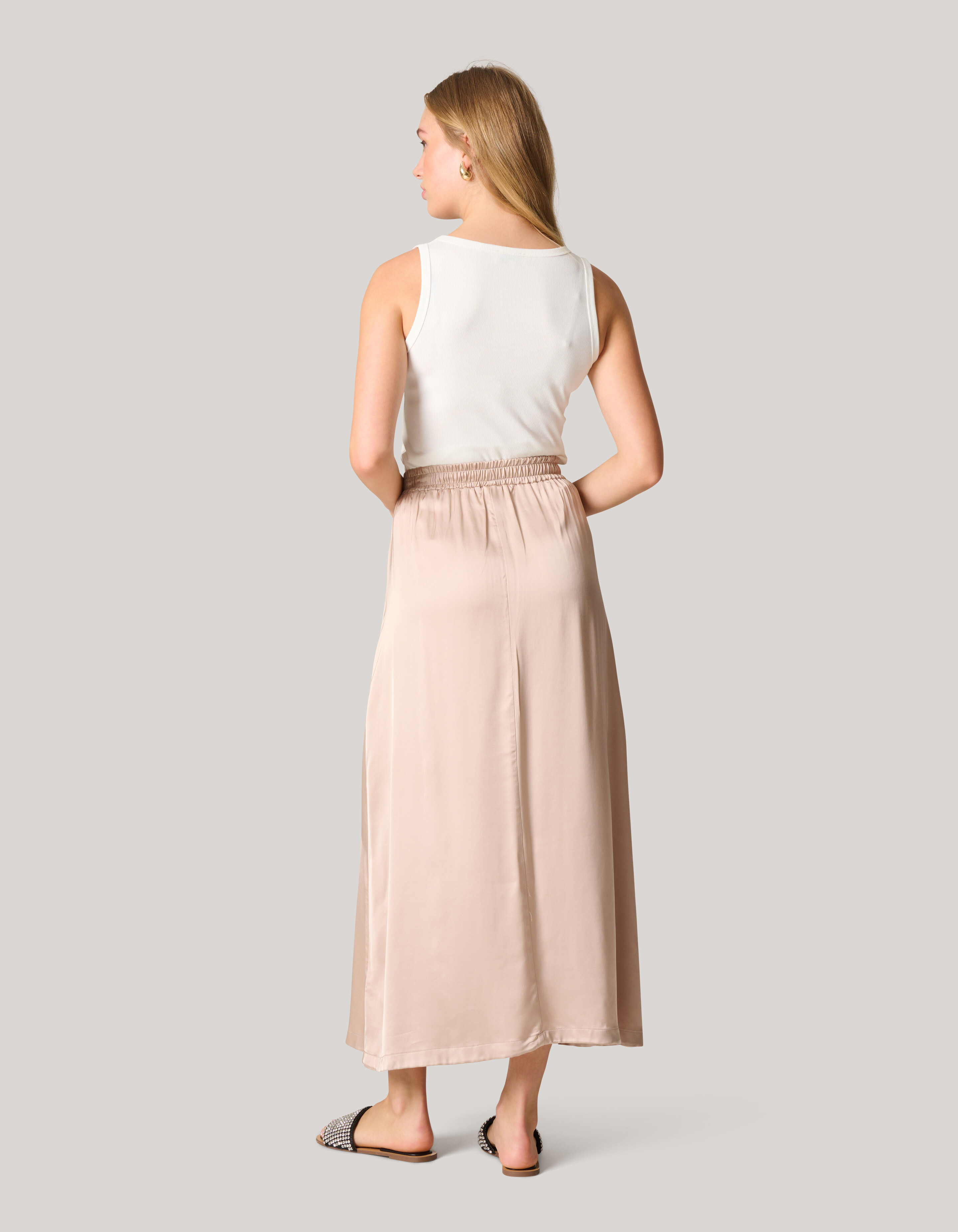 Satijnen Maxi Rok Zand SHOEBY WOMEN