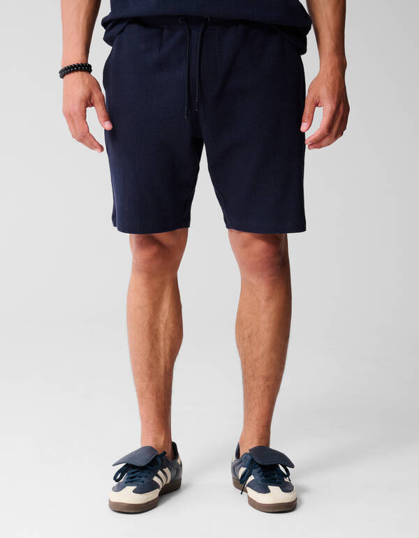 Waffle Structuur Short Donkerblauw SHOEBY MEN