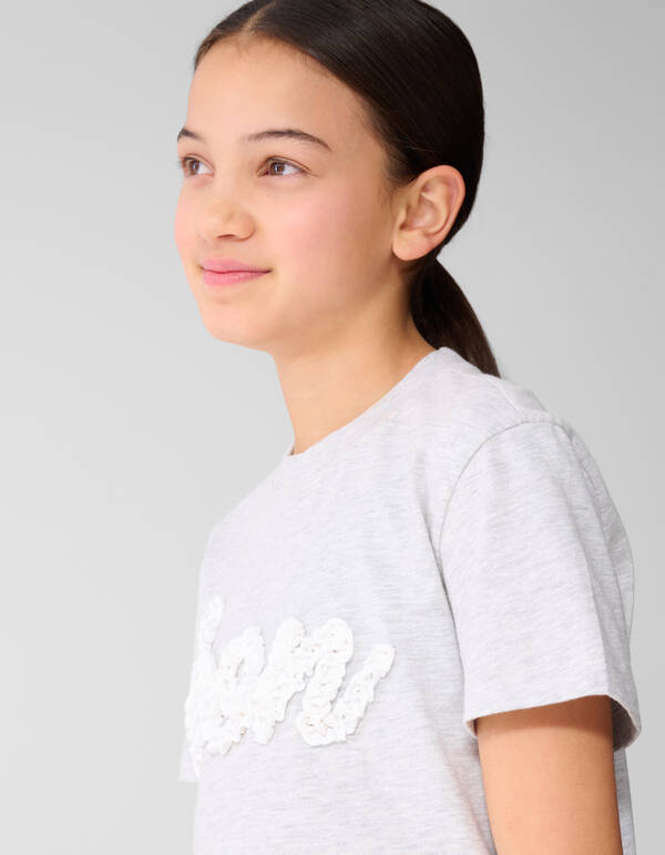 Icon Ruffle T-shirt Lichtgrijs SHOEBY GIRLS