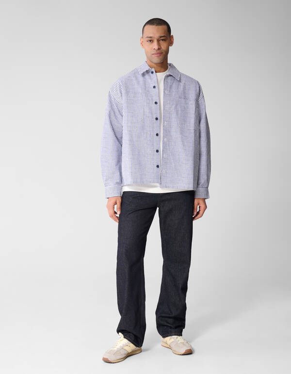 Pinstripe Overshirt Blauw SHOEBY MEN