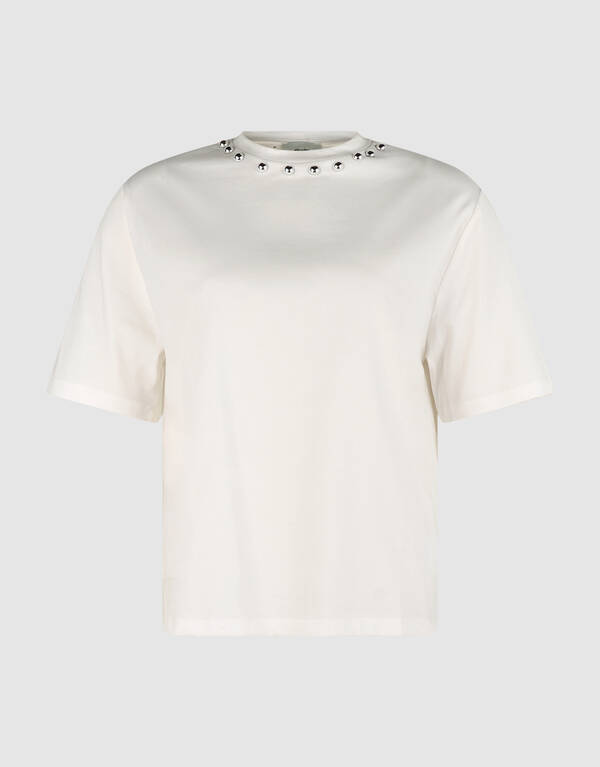 Studded T-shirt Gebroken Wit SHOEBY WOMEN