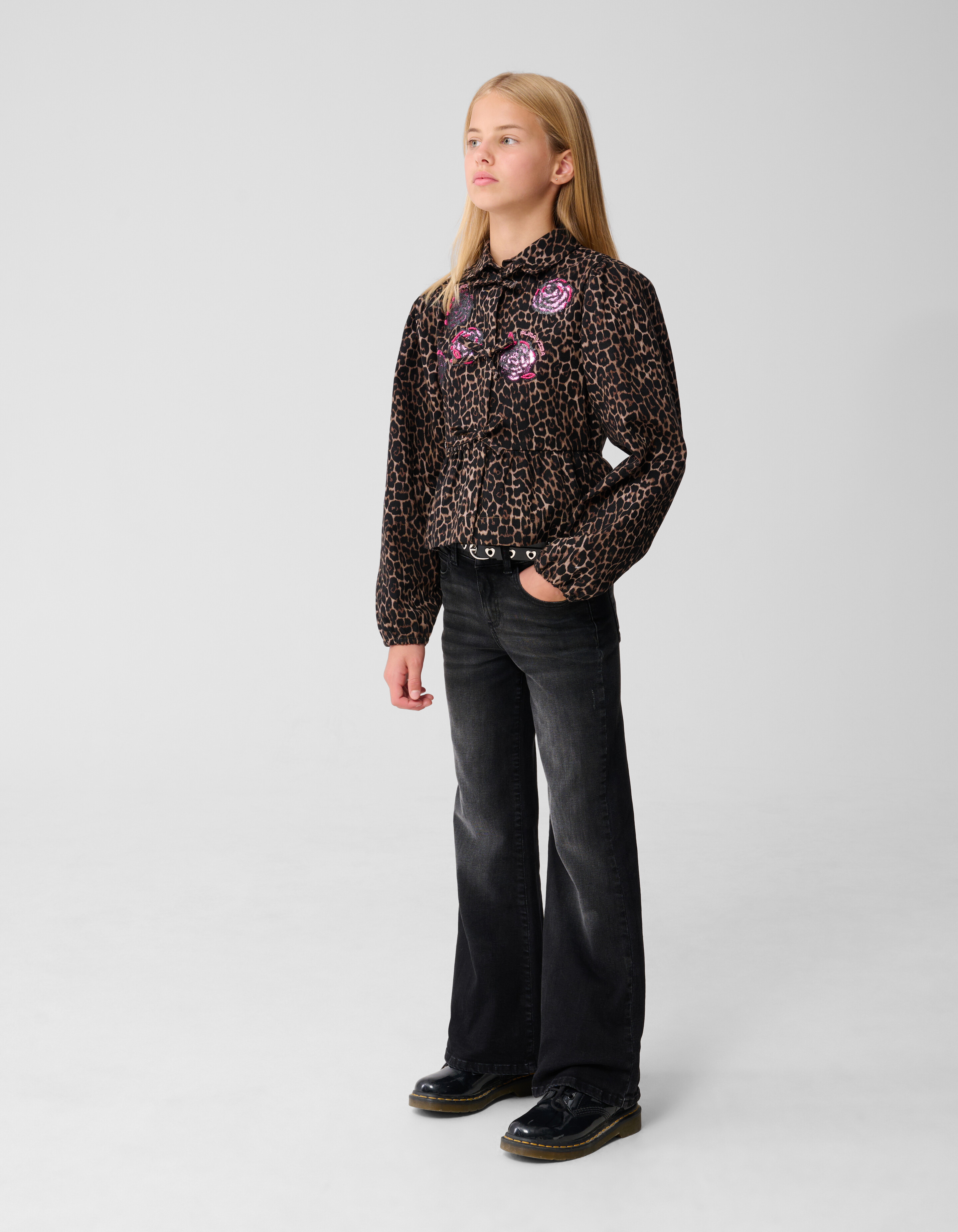 Flared Fit Jeans Zwart SHOEBY GIRLS