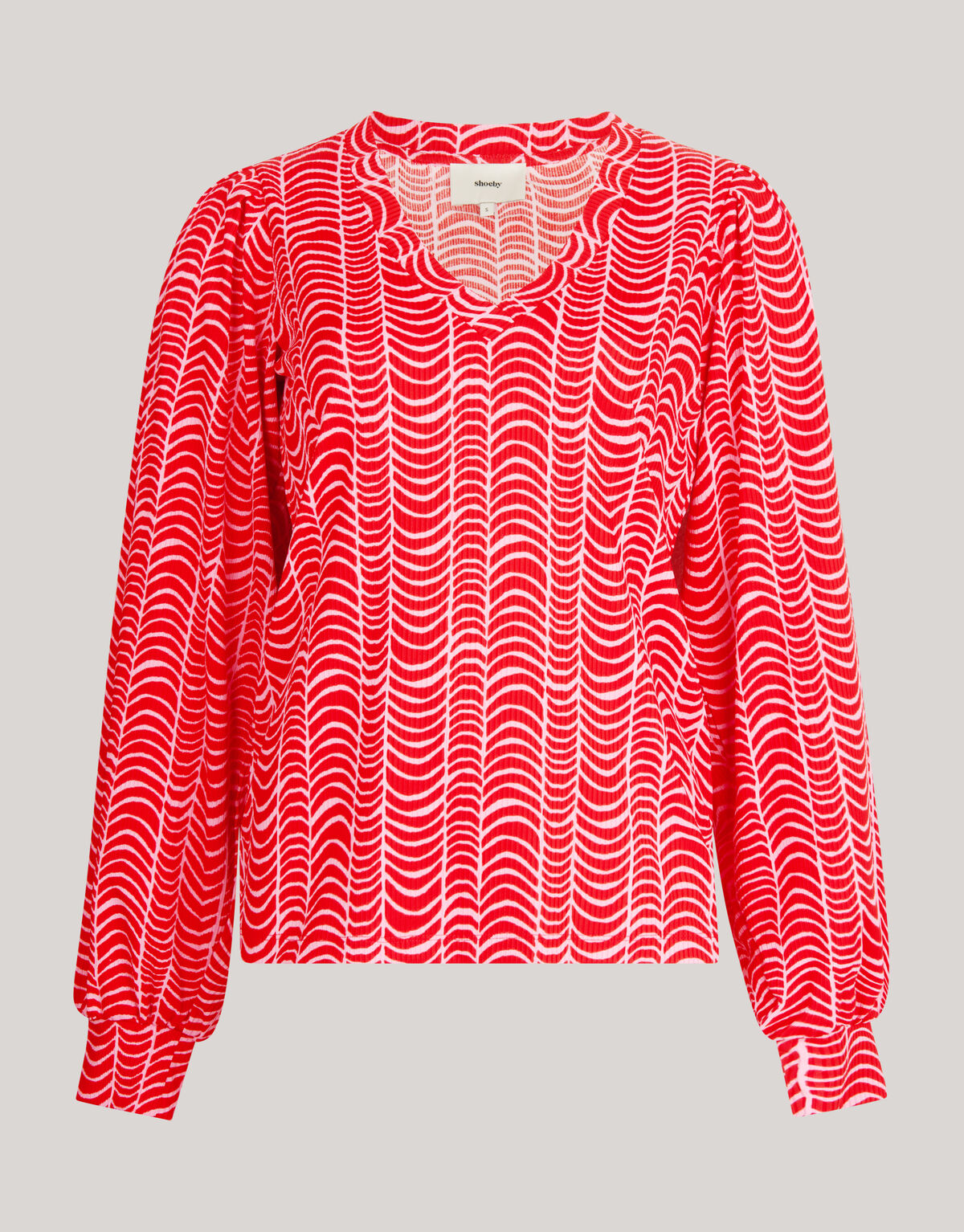Rib Jersey Top Rood SHOEBY WOMEN