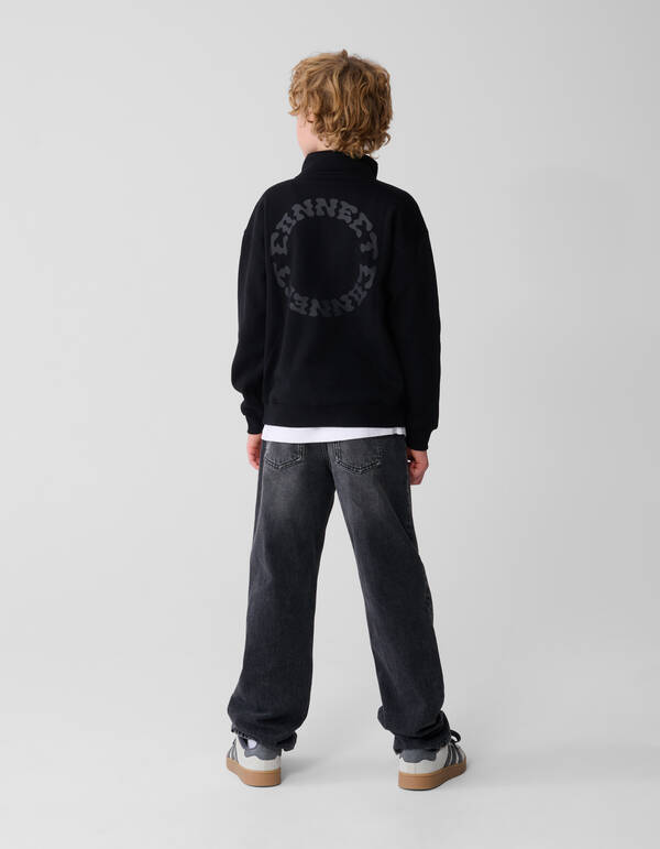 Half Zip Sweater Zwart SHOEBY BOYS