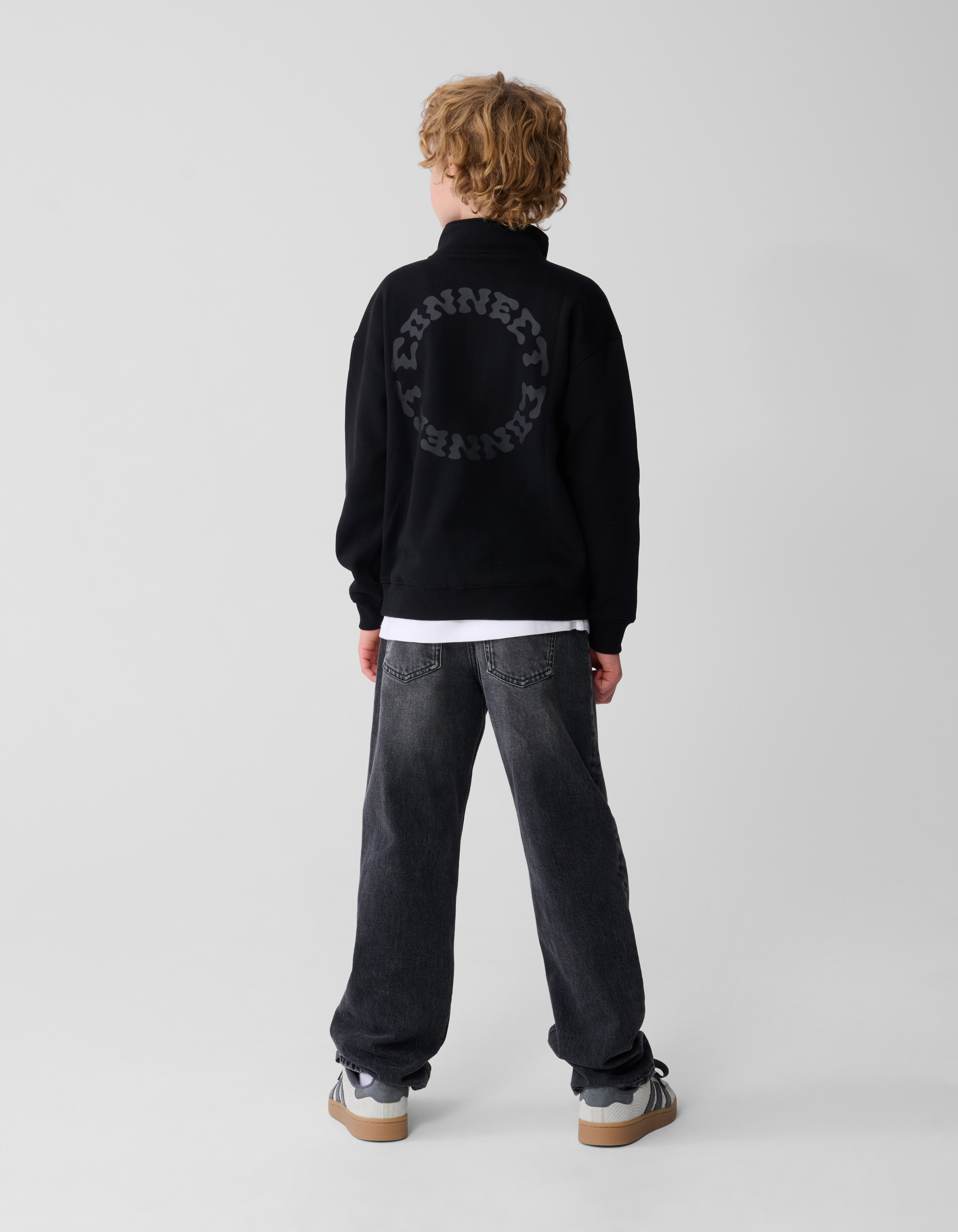 Half Zip Sweater Zwart SHOEBY BOYS