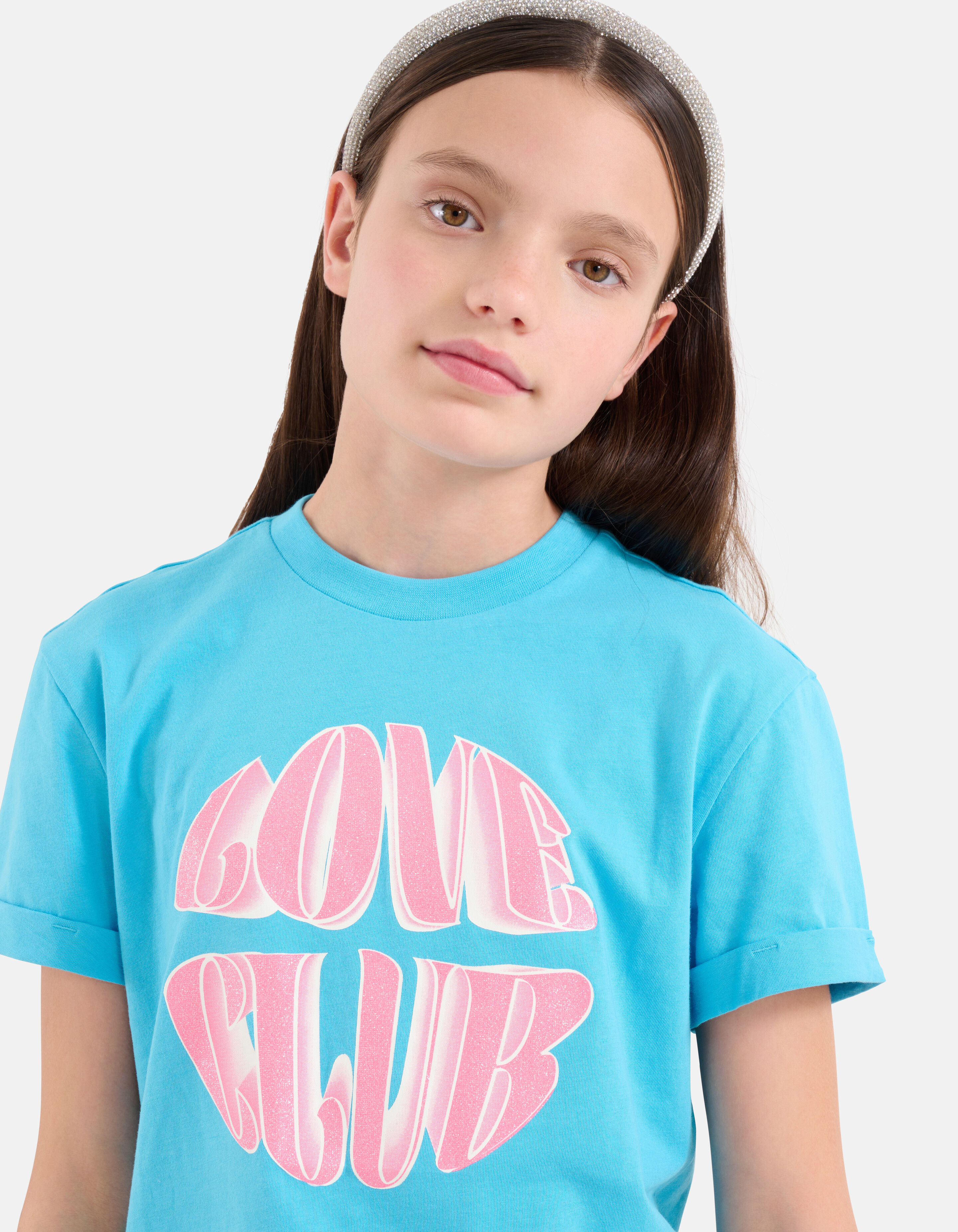 Glitter Artwork T-shirt Blauw SHOEBY GIRLS