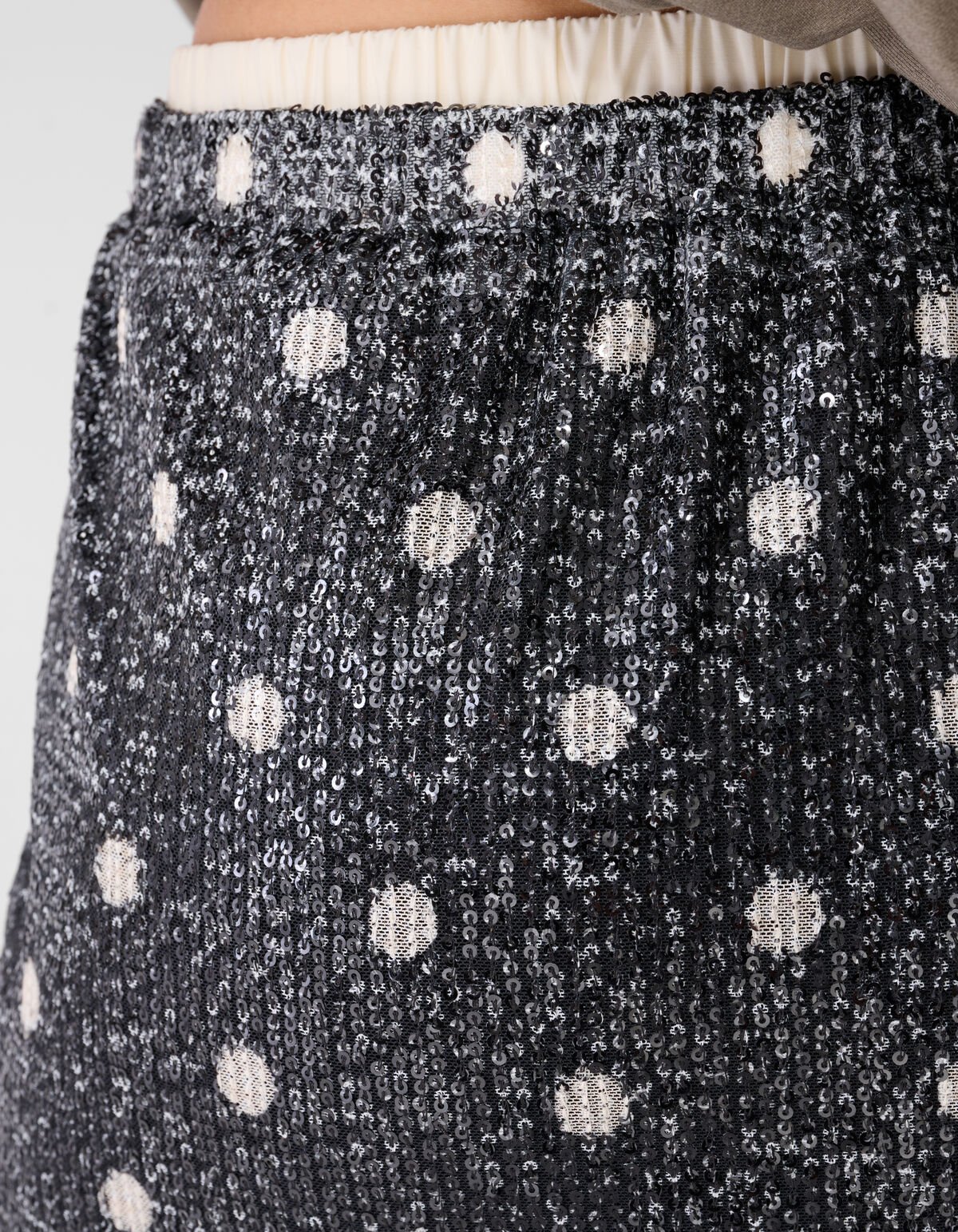 Sequin Polkadot Midi Rok Donkergrijs SHOEBY WOMEN
