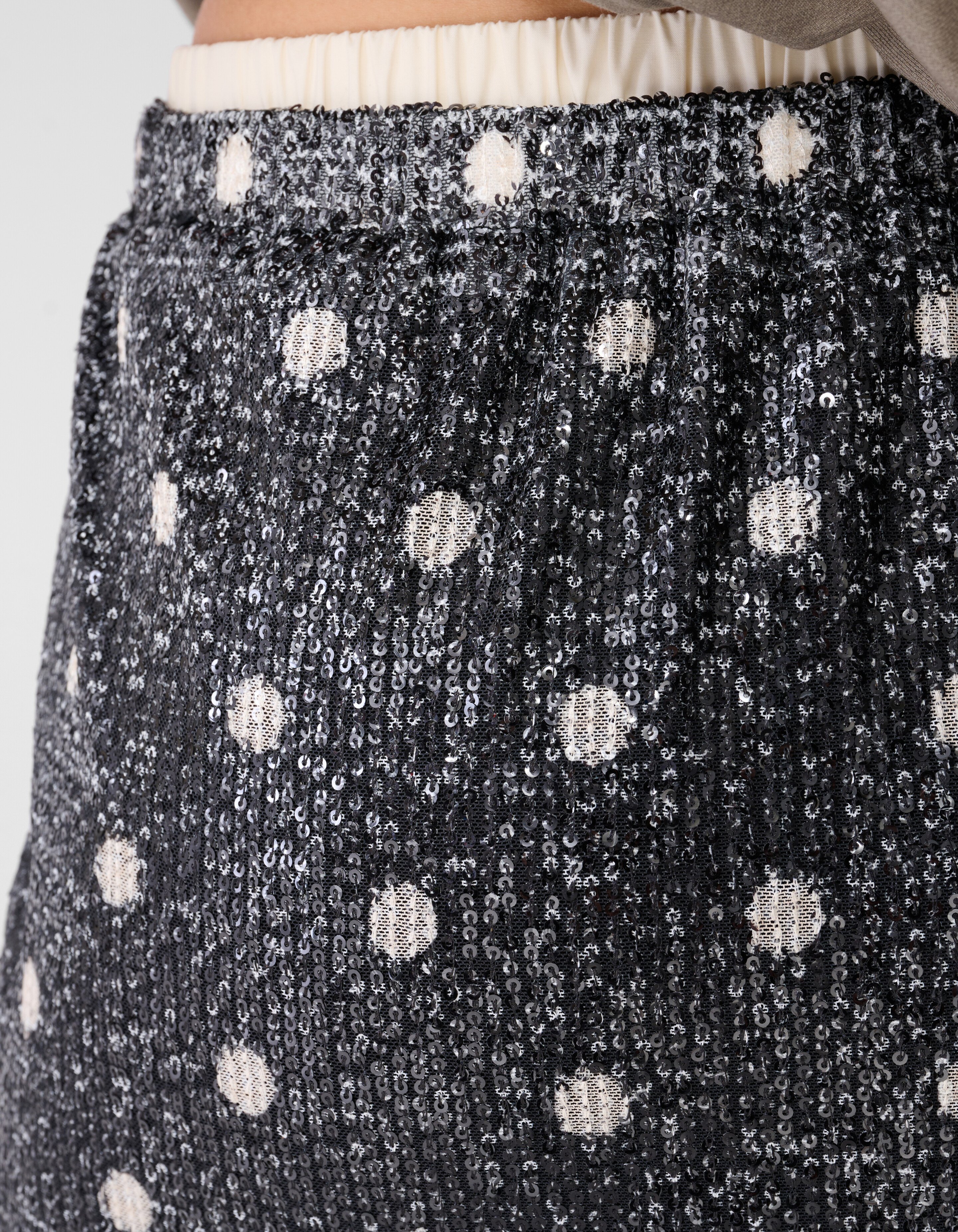 Sequin Polkadot Midi Rok Donkergrijs SHOEBY WOMEN