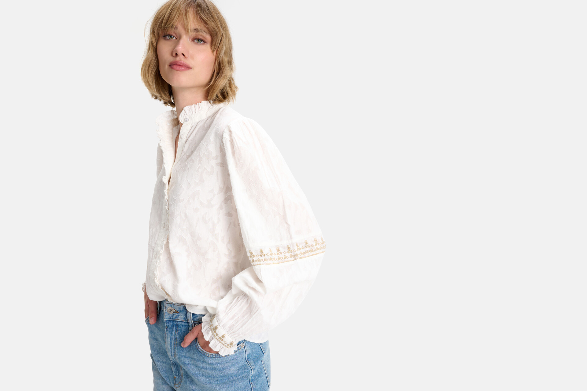 Cotton Jacquard Blouse SHOEBY WOMEN