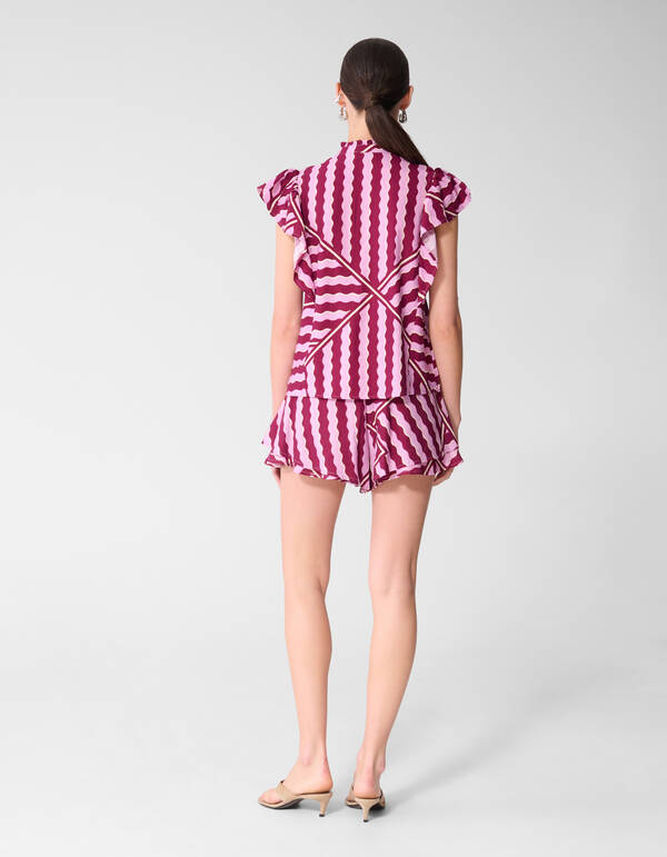 Wavy Printed Top Roze/Paars SHOEBY WOMEN