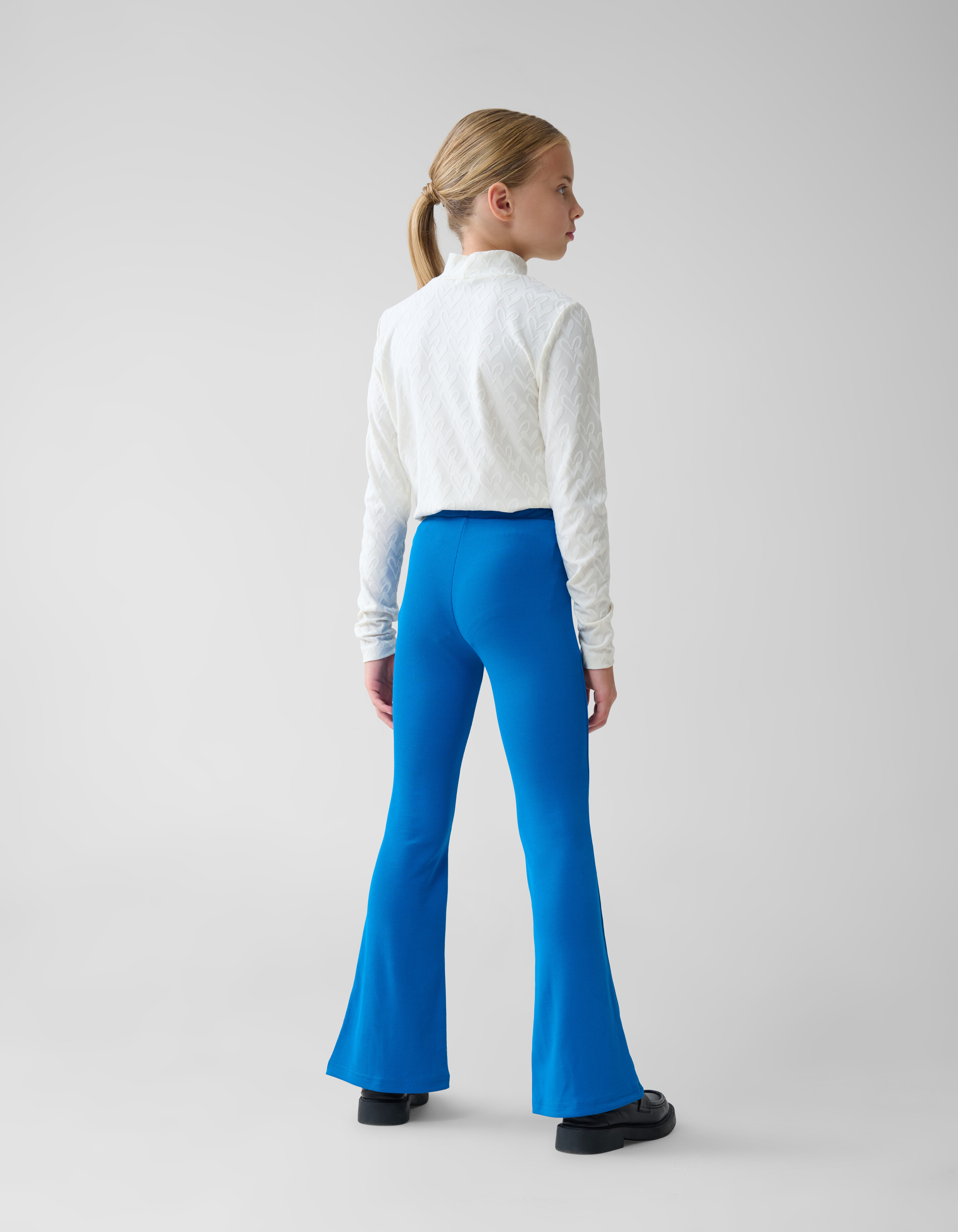 Rib Flared Legging Blauw SHOEBY GIRLS
