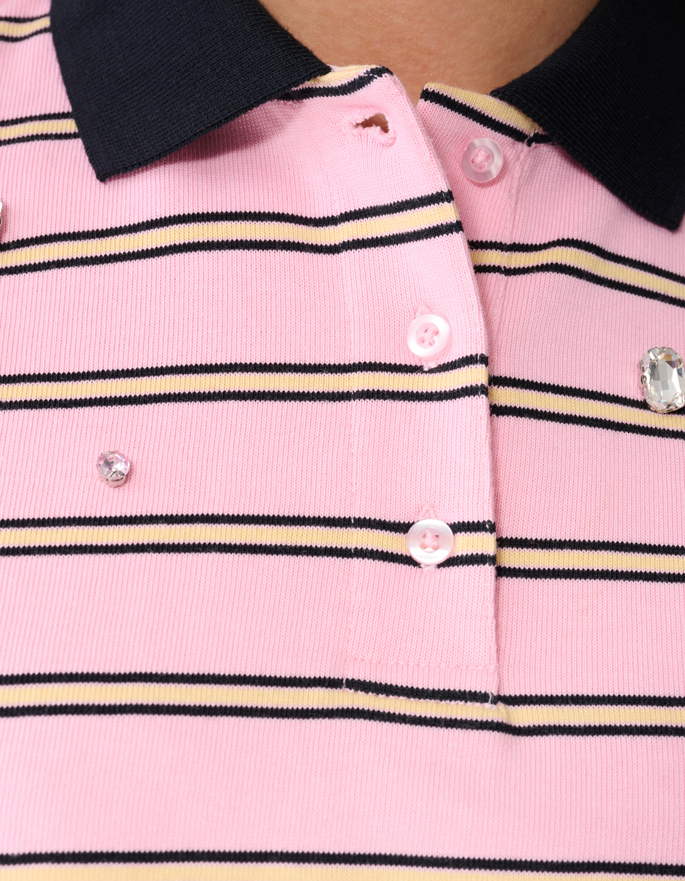 Oversized Pinstripe Strass Polo Roze SHOEBY WOMEN