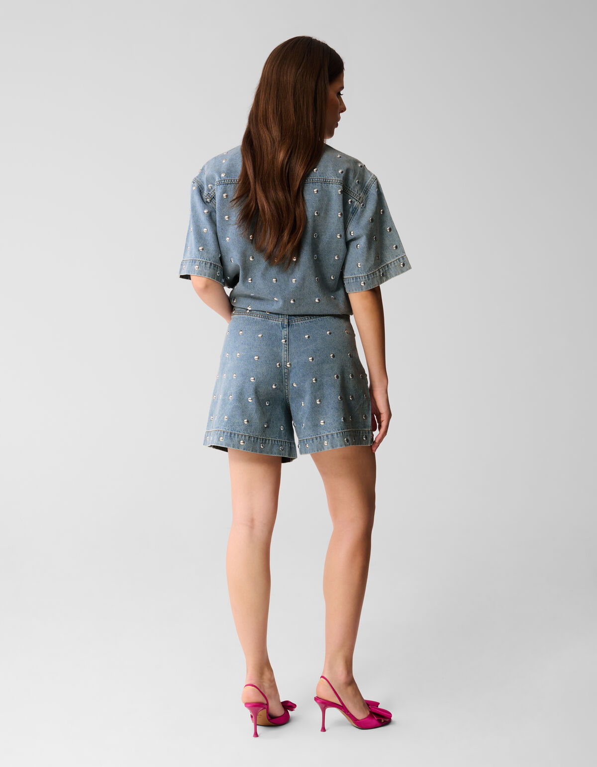 Denim Studs Short Mediumstone By Lizzy SHOEBY WOMEN