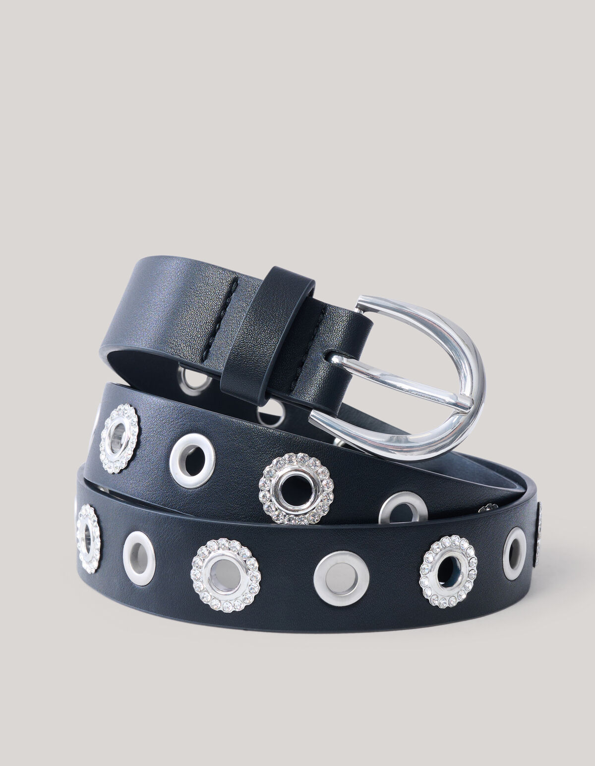 Eyelet Strass Riem Zwart SHOEBY ACCESSOIRES