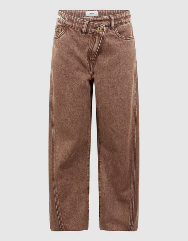 Asymmetische Barrel Fit Jeans Bruin SHOEBY GIRLS