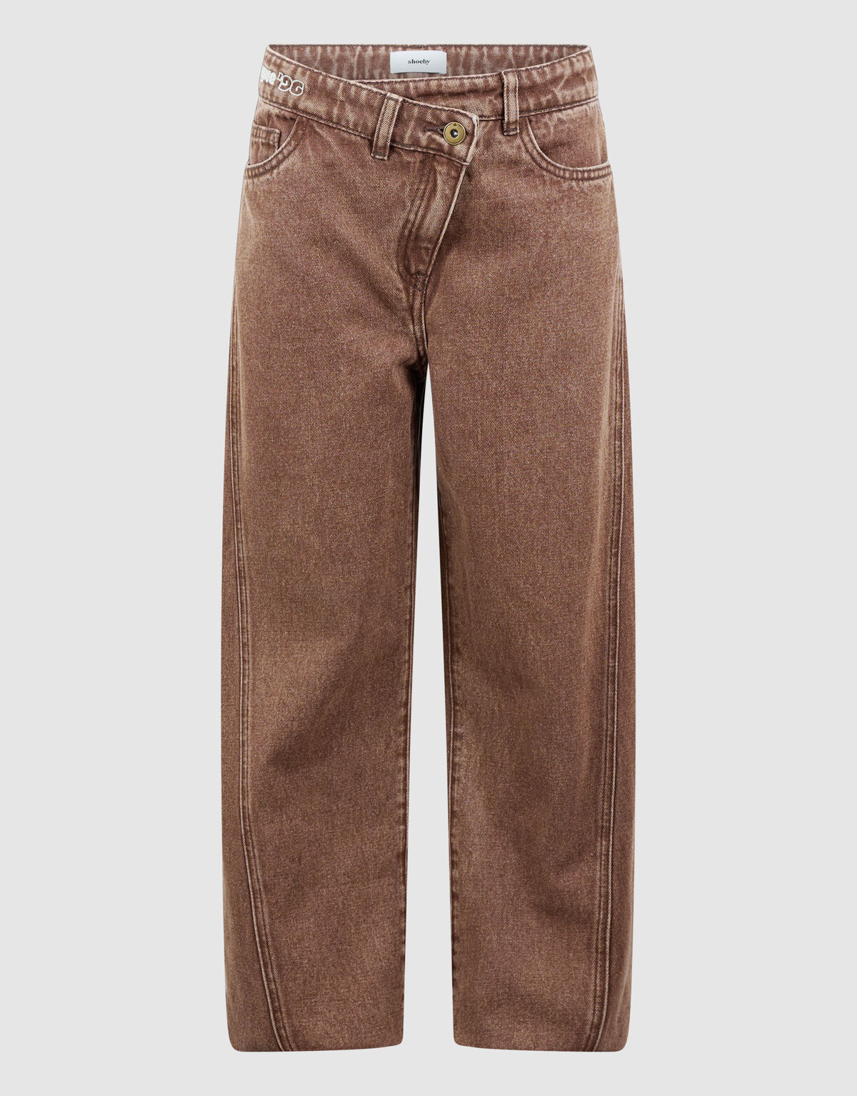 Asymmetische Barrel Fit Jeans Bruin SHOEBY GIRLS