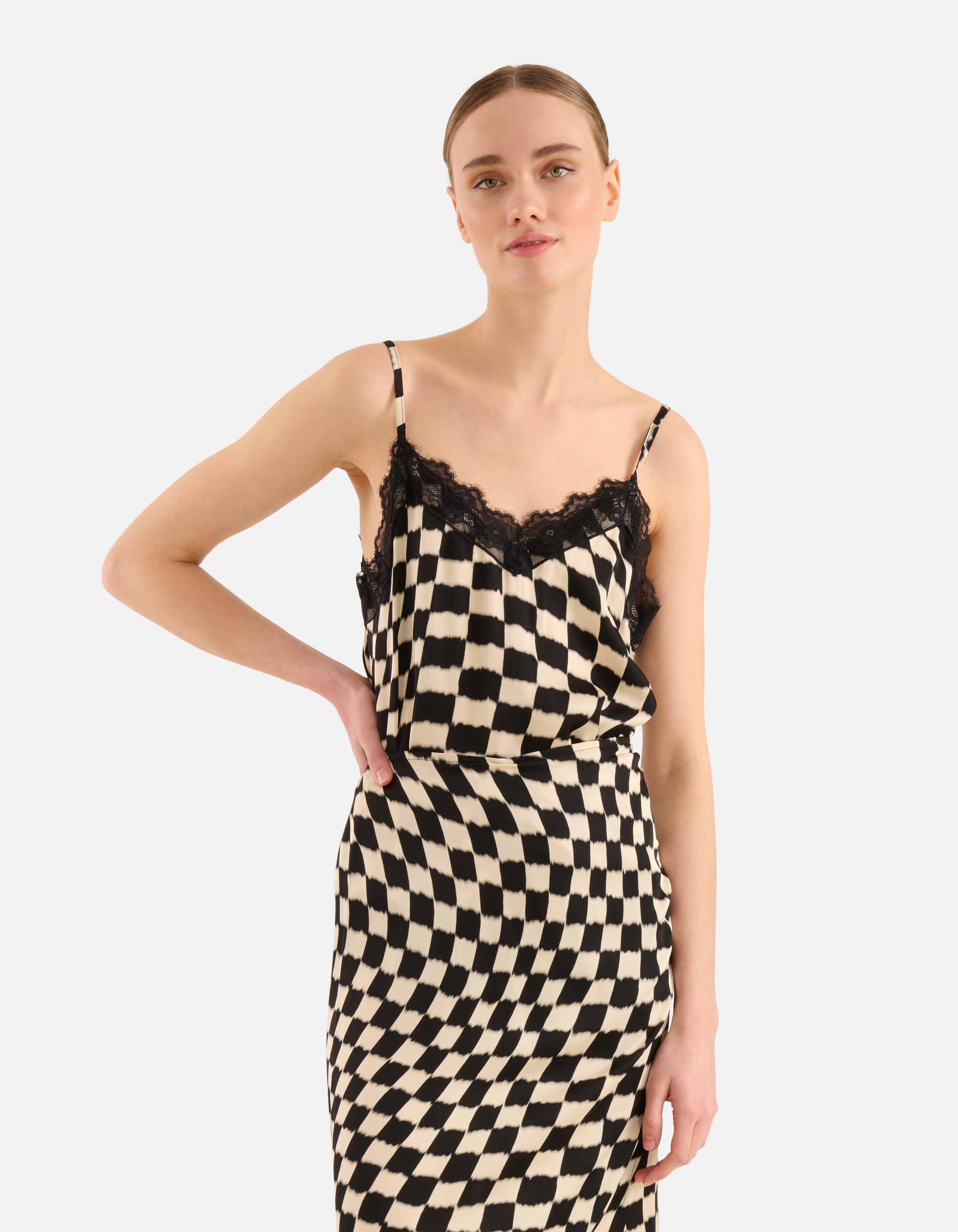 Printed Singlet Zwart/Gebroken Wit SHOEBY WOMEN